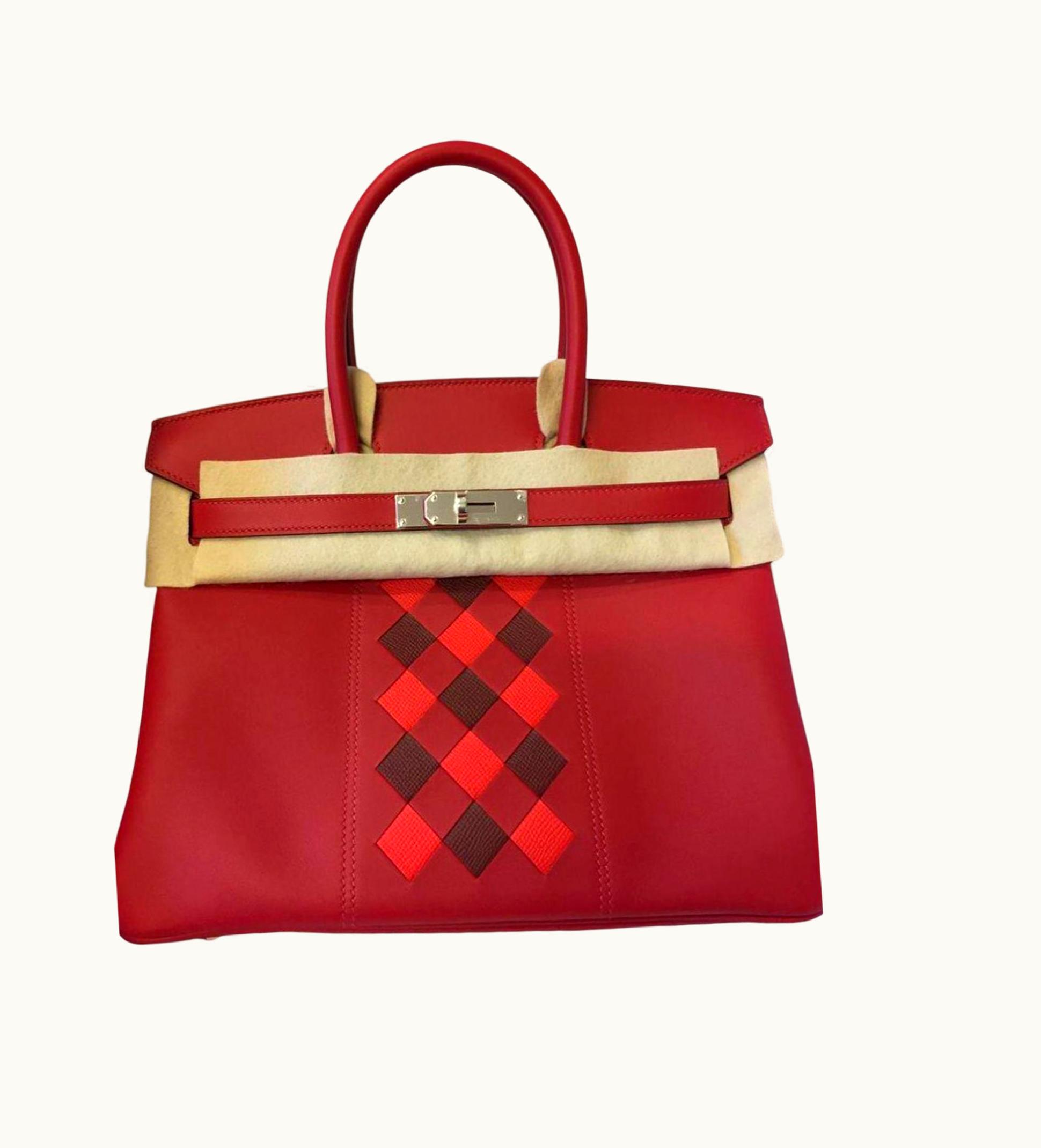 Hermès Hermès Birkin Tressage - 30cm - Red - Tressage Leather - Palladium (PHW)