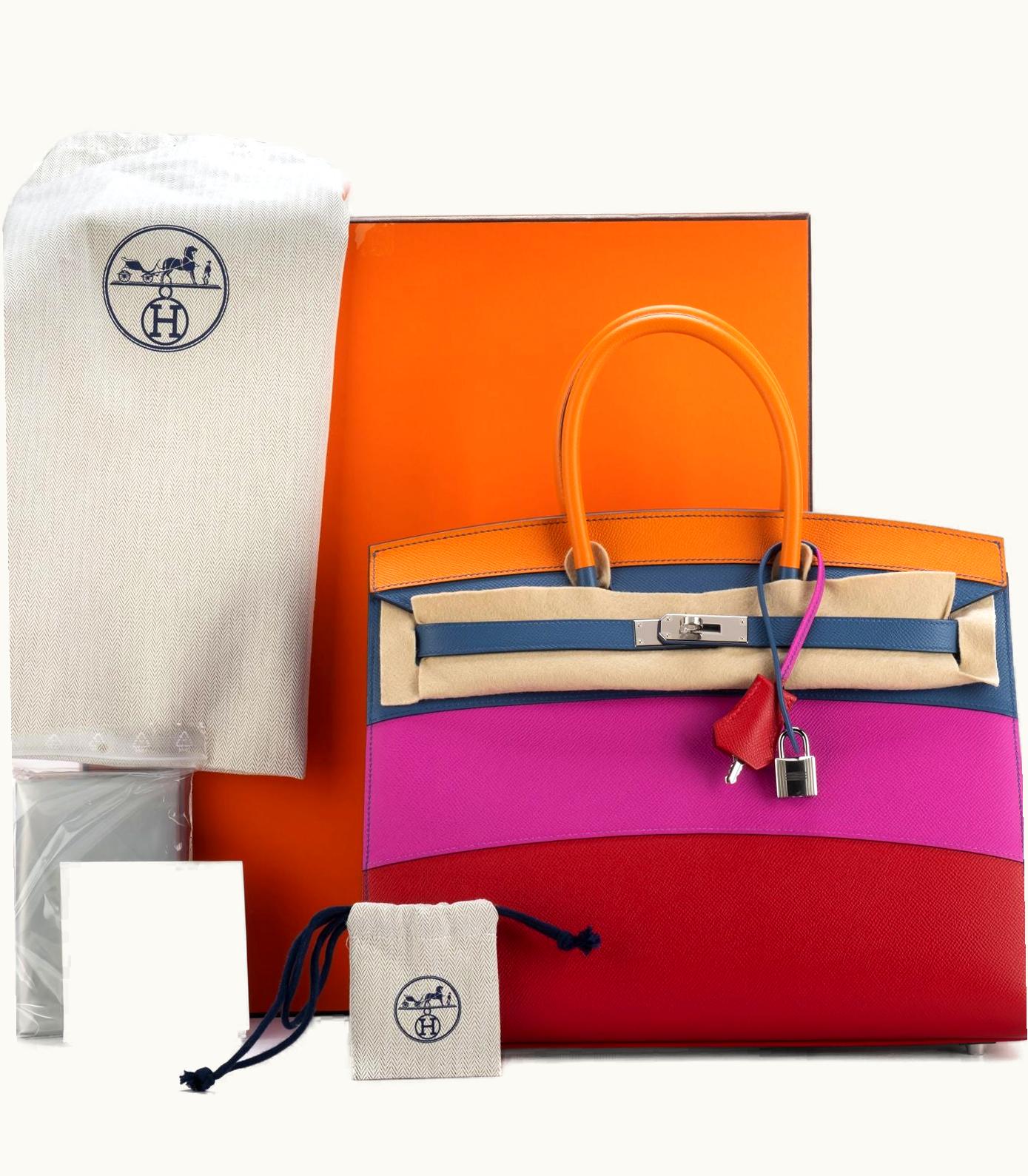 Hermès Hermès Sellier Birkin 35cm - Sunset Rainbow - Orange - Leather