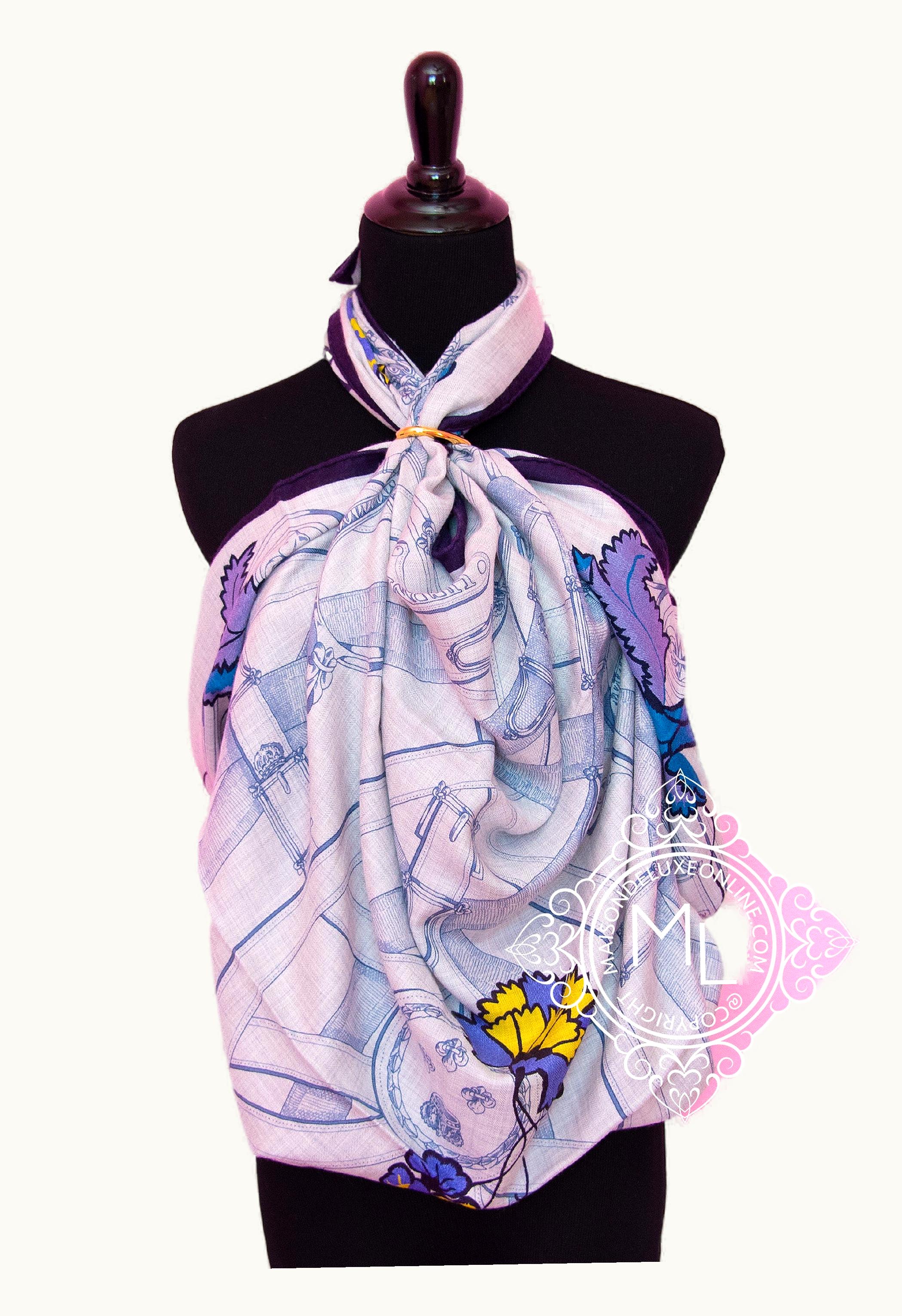 Hermès Hermès Silk Cashmere 140 GM Cavalcadour - Purple - Silk Cashmere