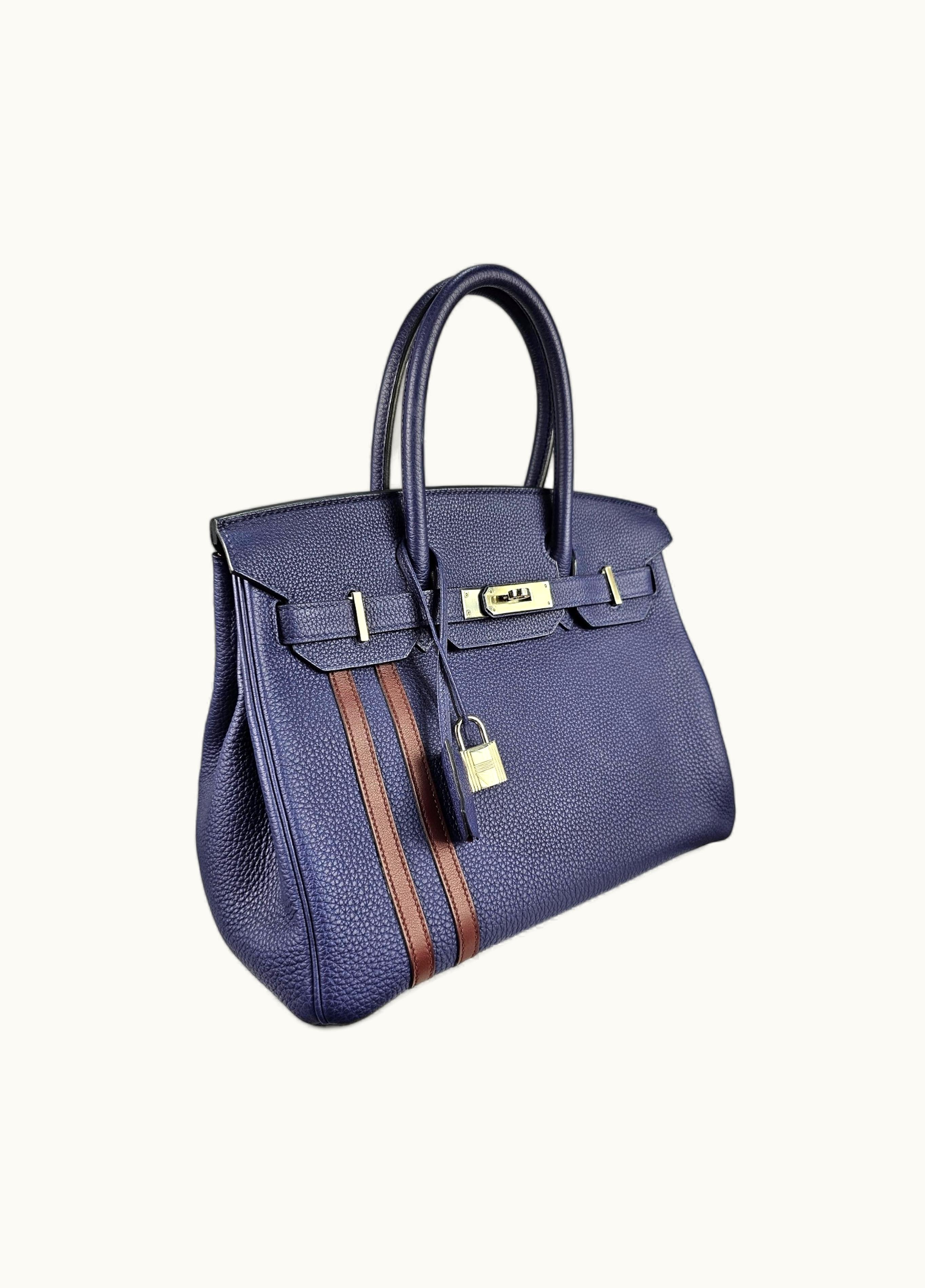 Hermès Hermès Birkin 30cm - Officier Blue - Togo Leather - Gold (GHW)