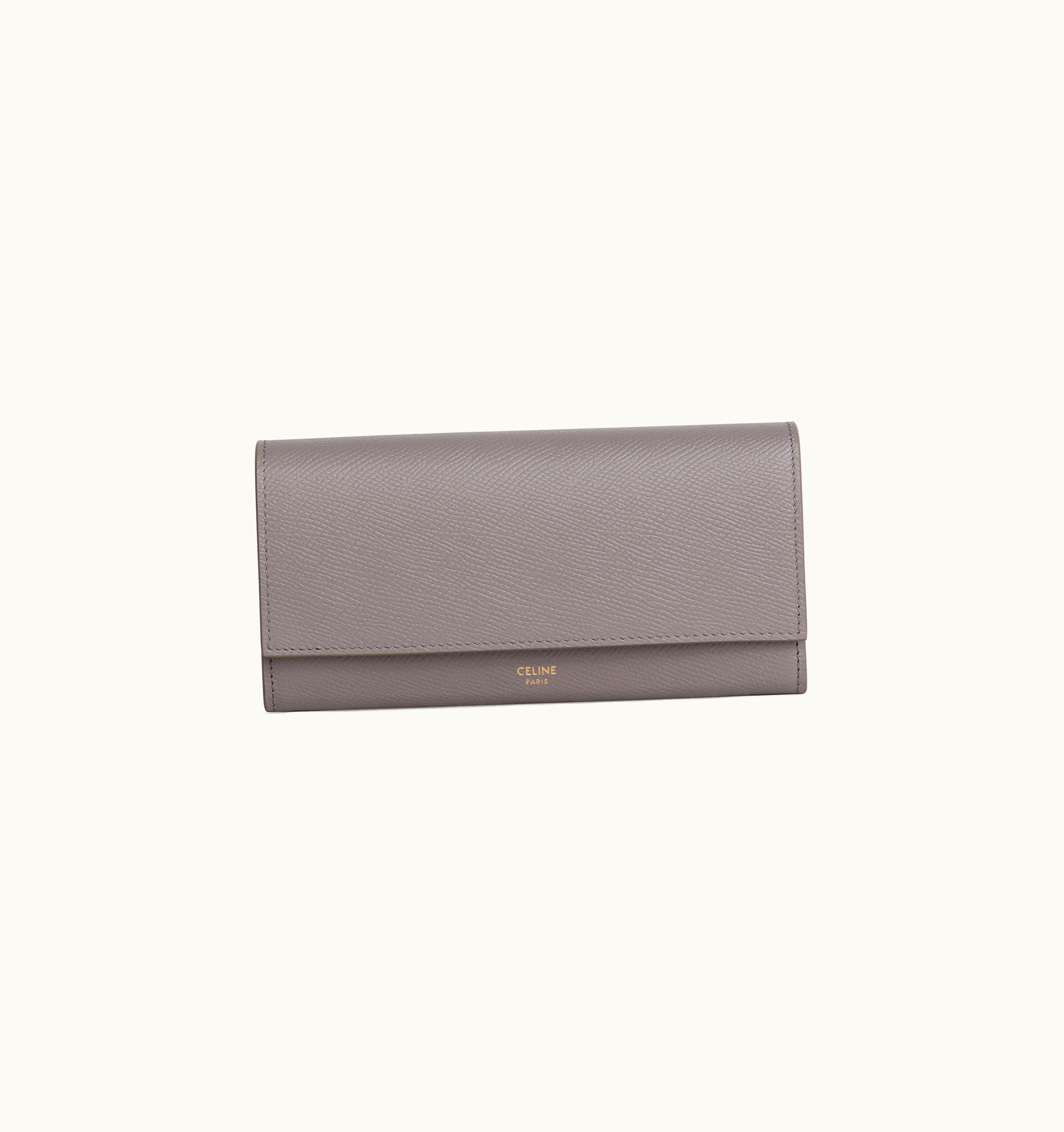 Celine Celine Large Flap Wallet In Grained Calfskin Pebble