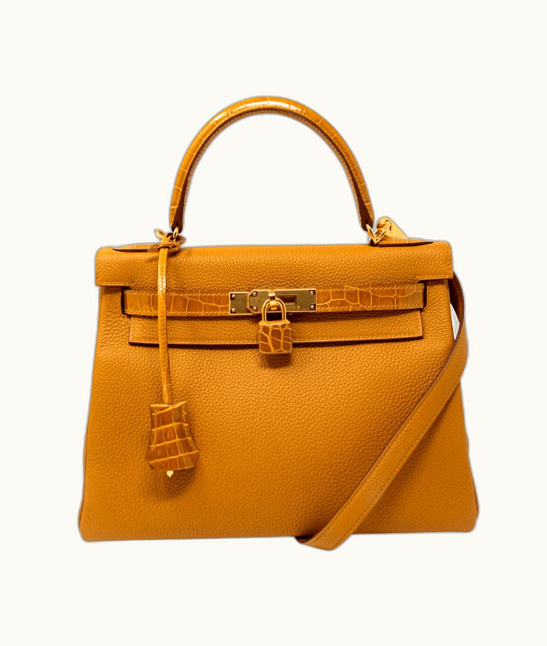 Hermès Hermès Kelly 28cm Retourne Touch Caramel Cabac - Epsom - Gold (GHW)