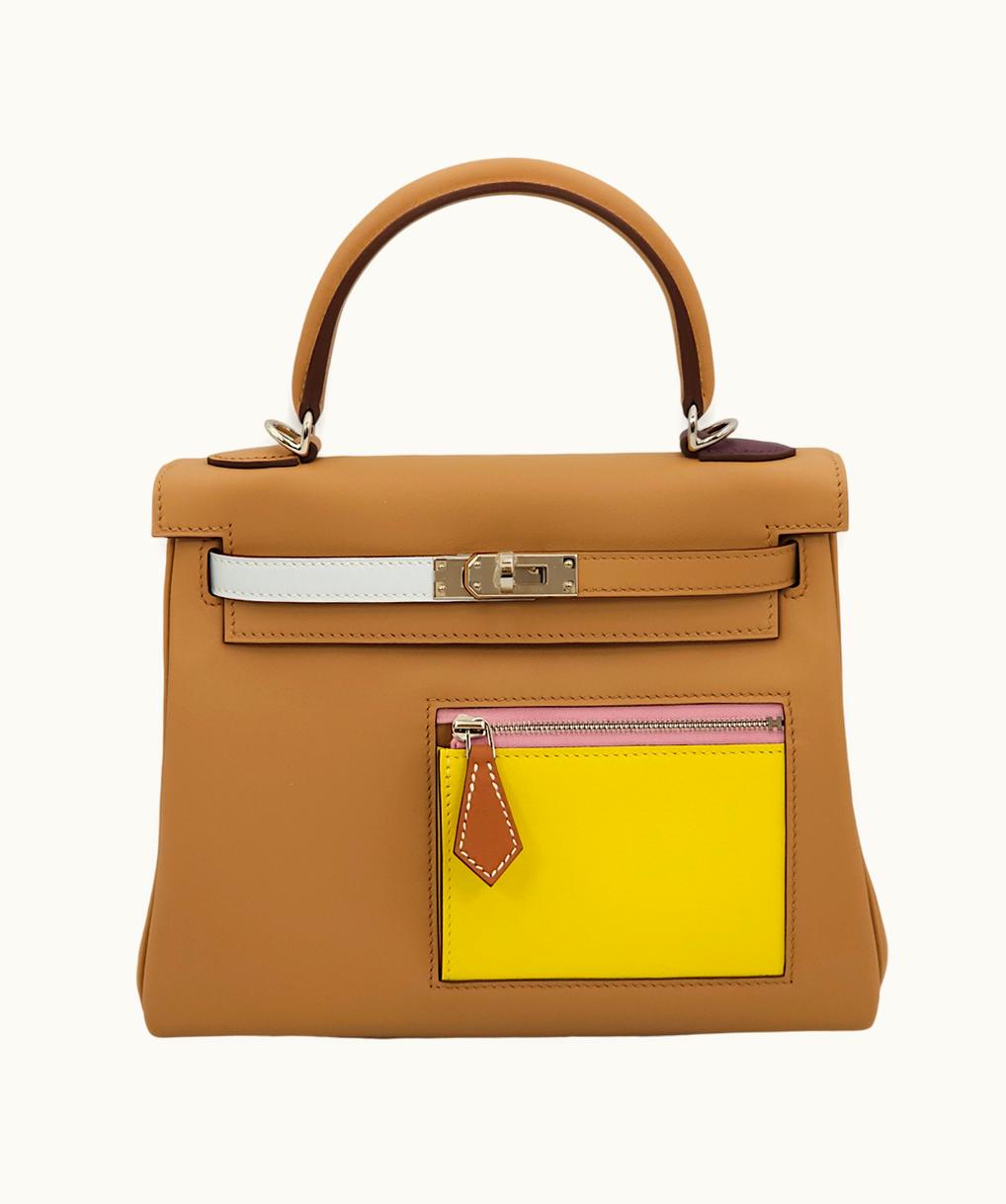 Hermès Hermès Kelly Colormatic 25cm - Chai/Lime/Blue - Epsom - Gold (GHW)