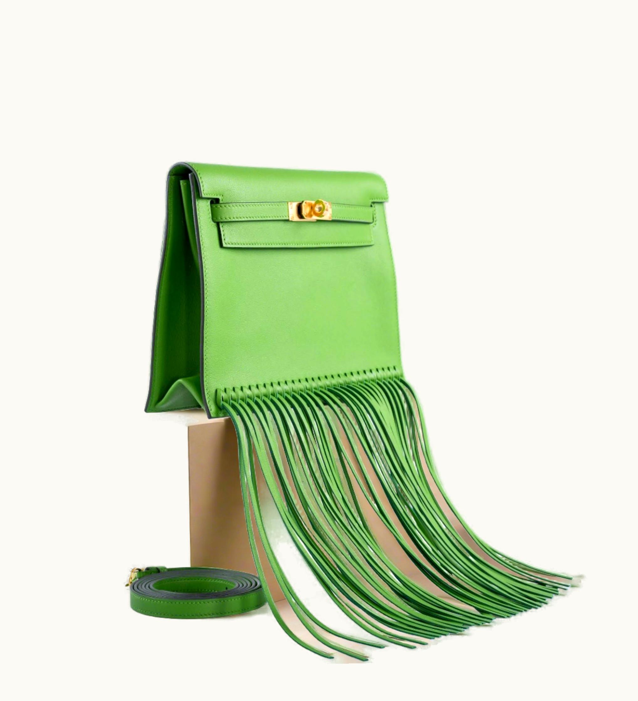 Hermès Hermès Kelly Danse - Anate Fringe Yucca Swift - Gold (GHW)
