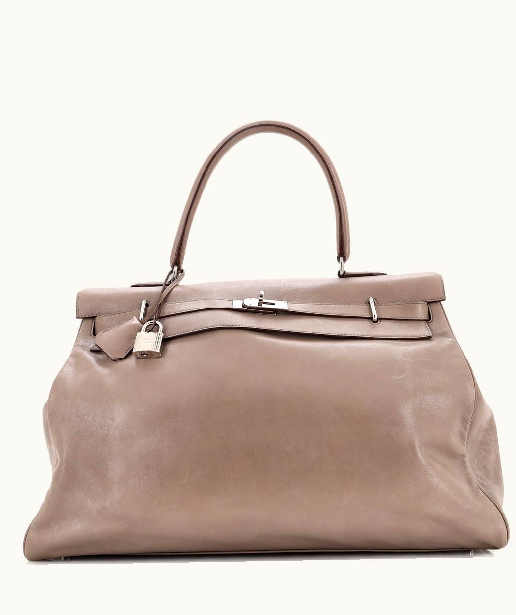 Hermès Hermès Kelly Relax - Gray - Veau Grained - Gold (GHW)