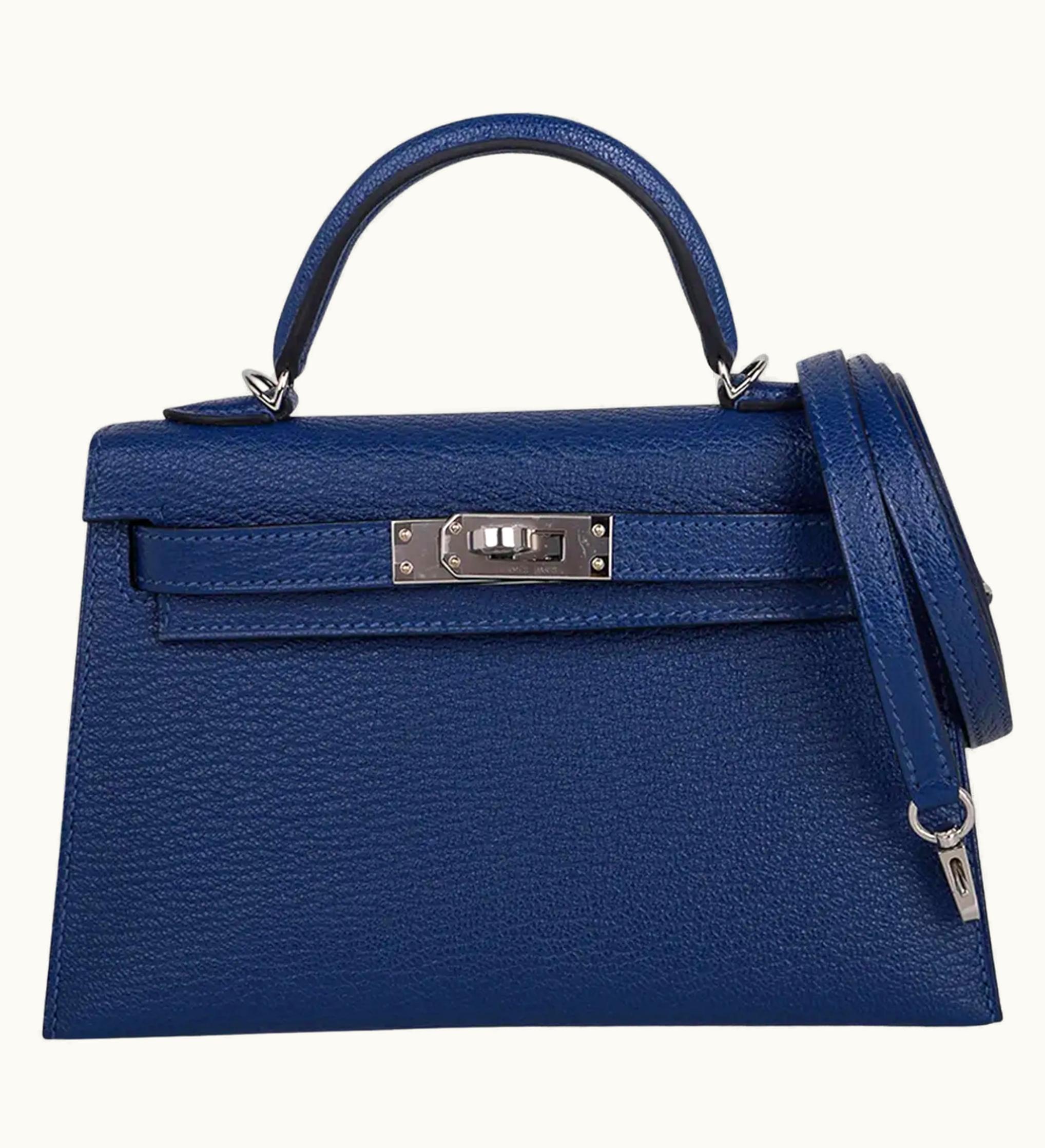 Hermès Hermès Kelly Verso - 20cm - Blue - Sellier - Gold (GHW)