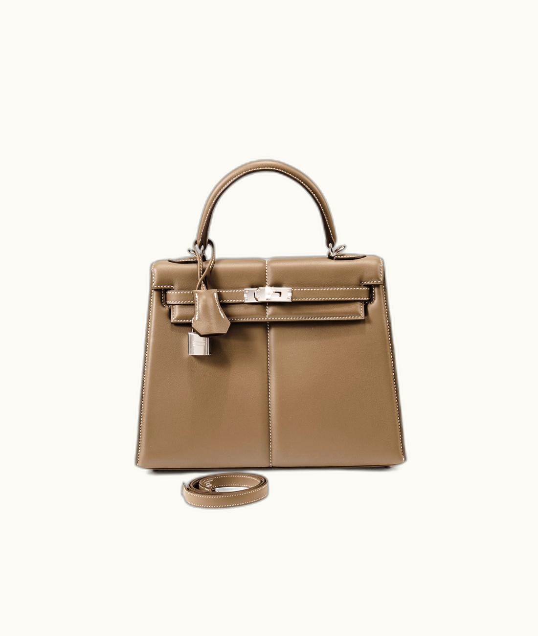 Hermès Hermès Kelly 25cm - Etoupe - Swift - Padded - Gold (GHW)