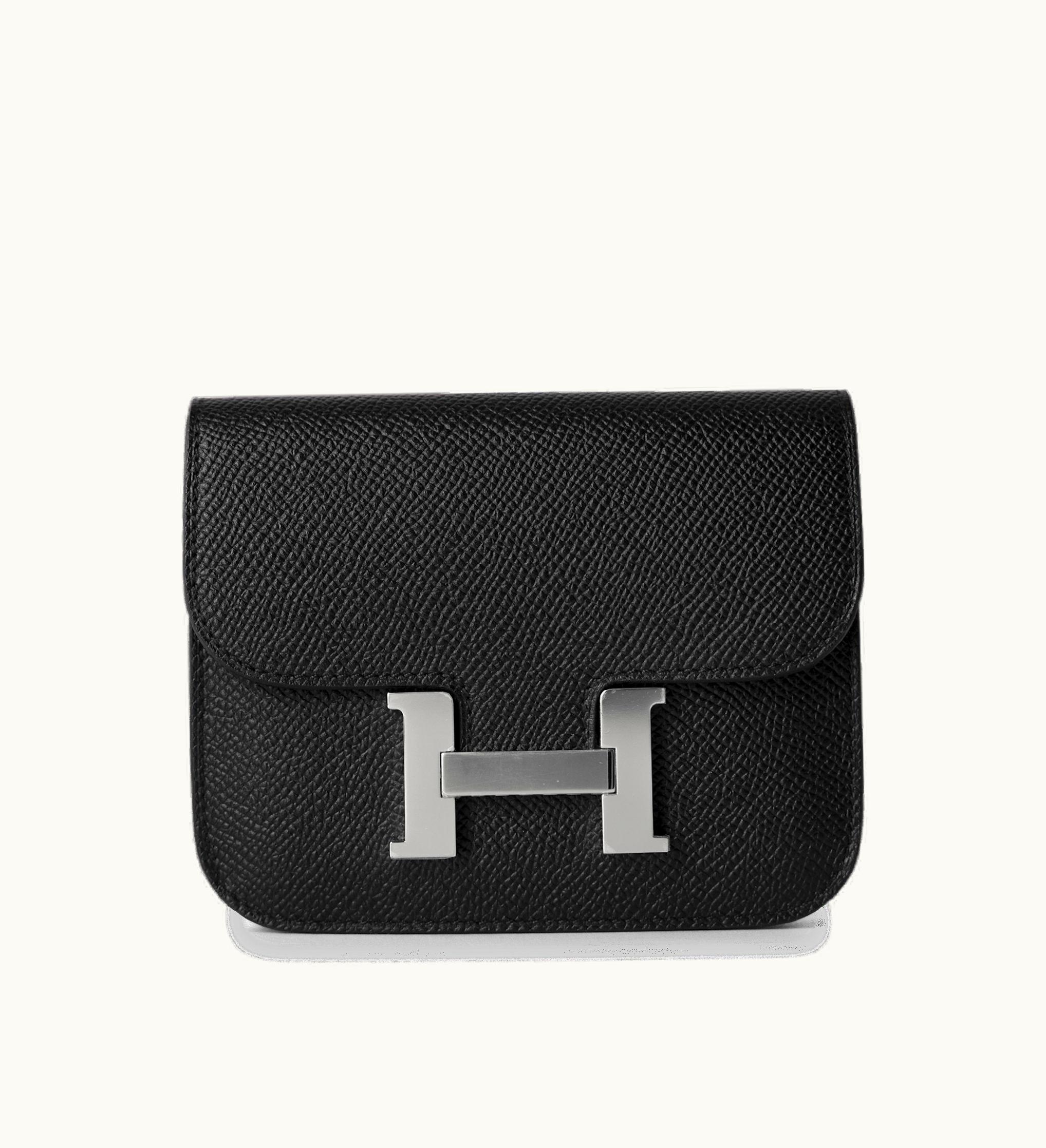 Hermès Hermès Constance Slim Wallet - Black Epsom - Palladium (PHW)