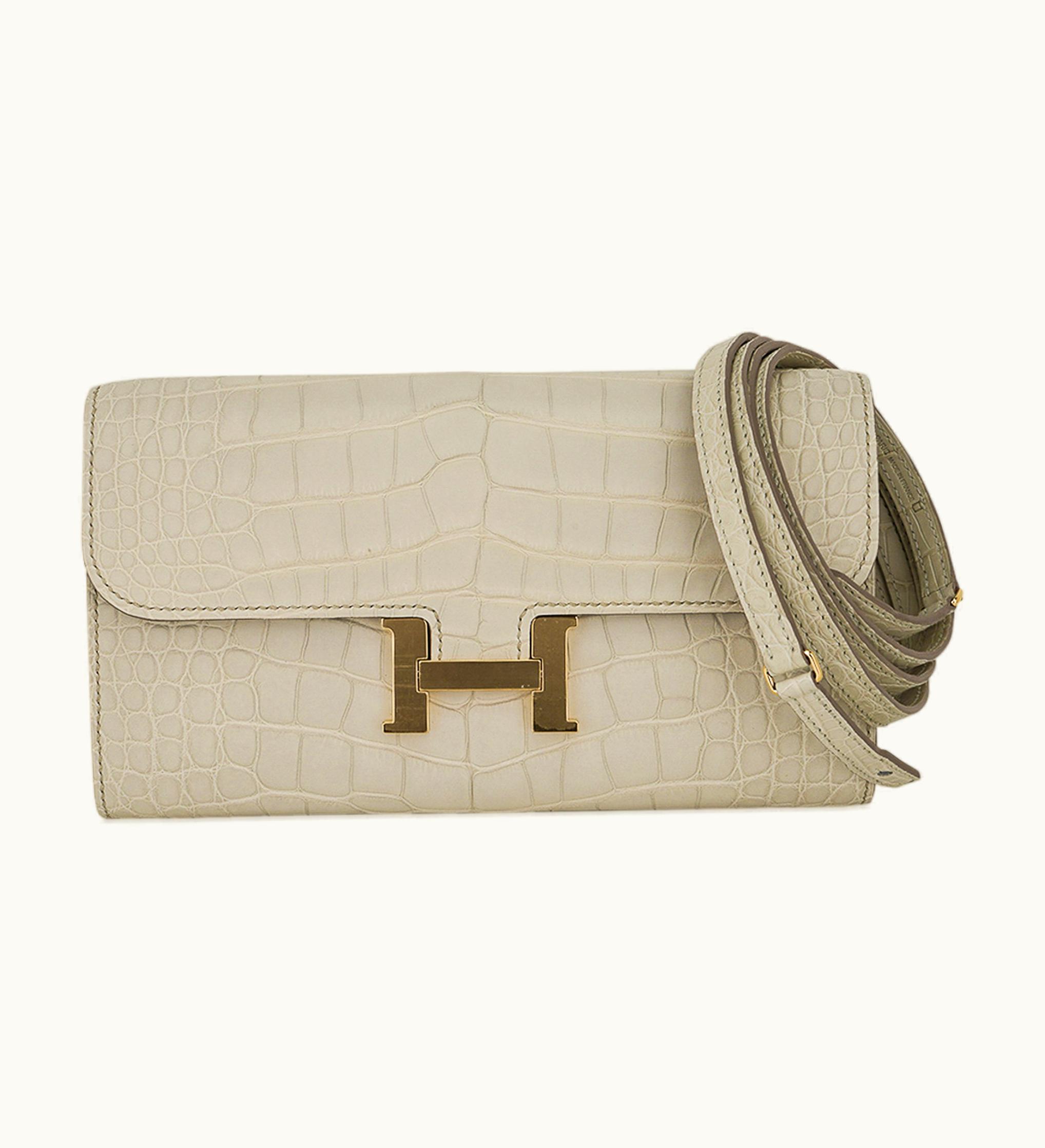 Hermès Hermès Constance Long To Go Wallet - White - Leather - Gold (GHW)