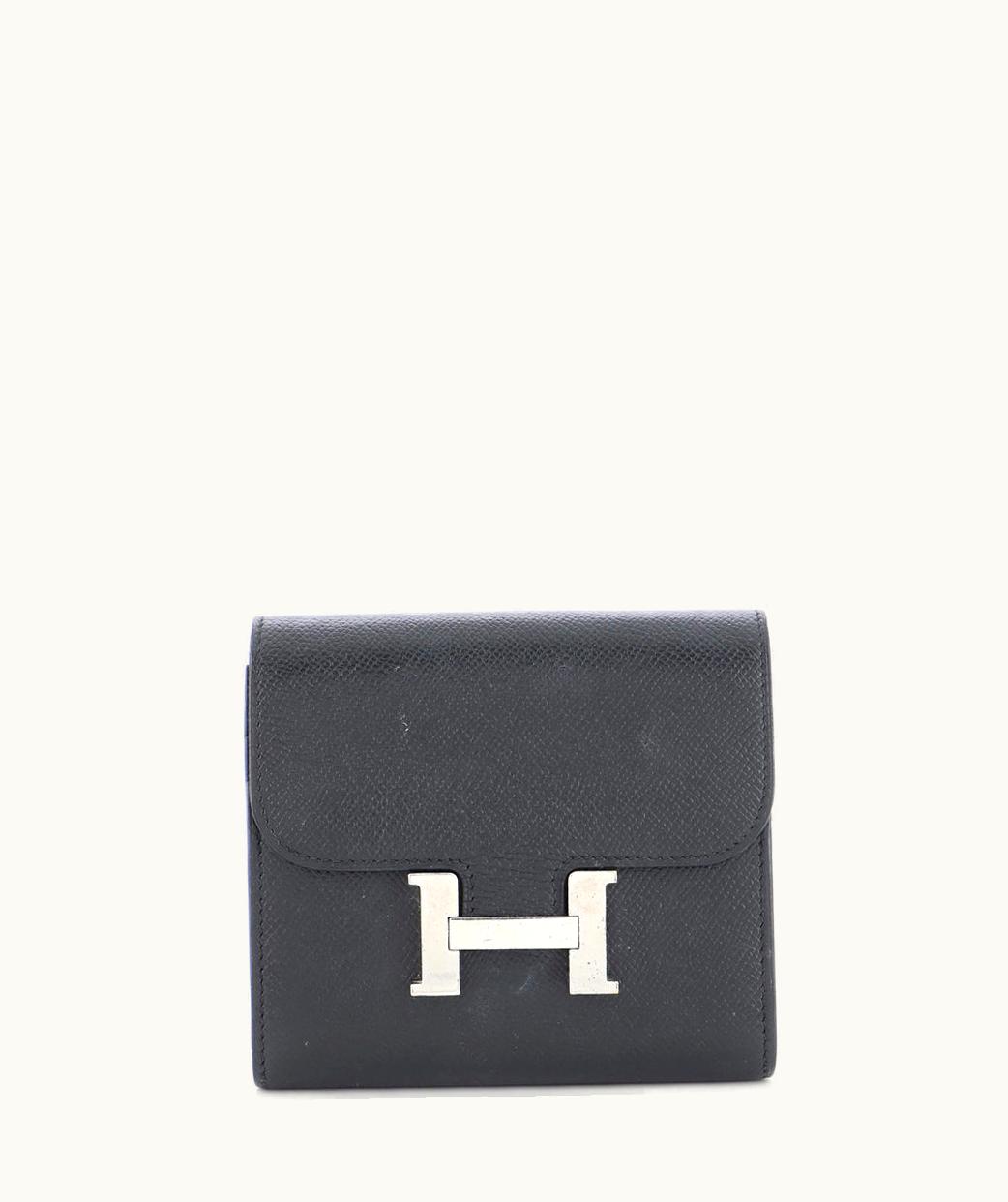 Hermès Hermès Constance Compact Passant Wallet - Black - Leather - Gold (GHW)