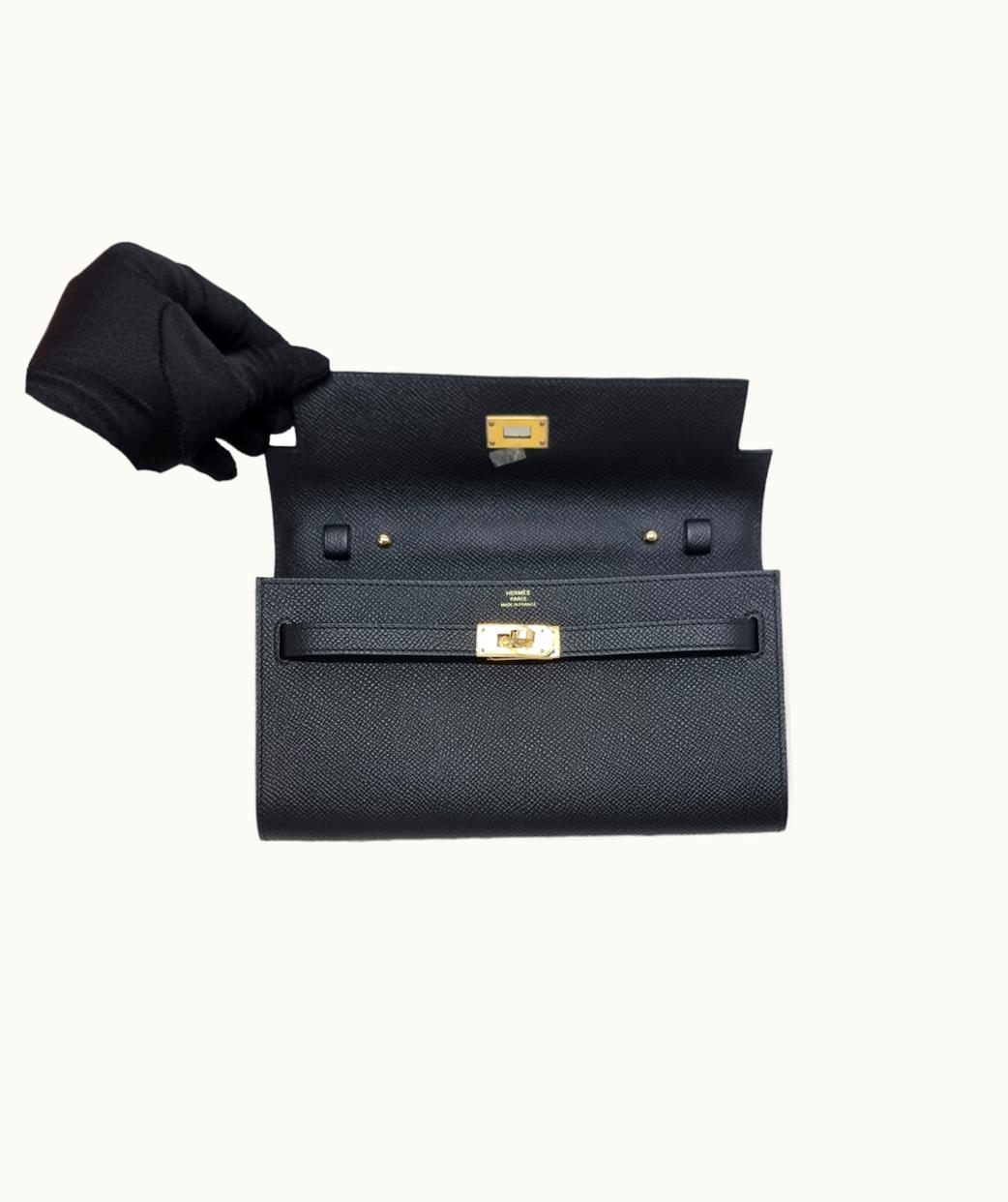Hermès Hermès Classique Kelly To Go Wallet - Black - Epsom Leather - Palladium (PHW)