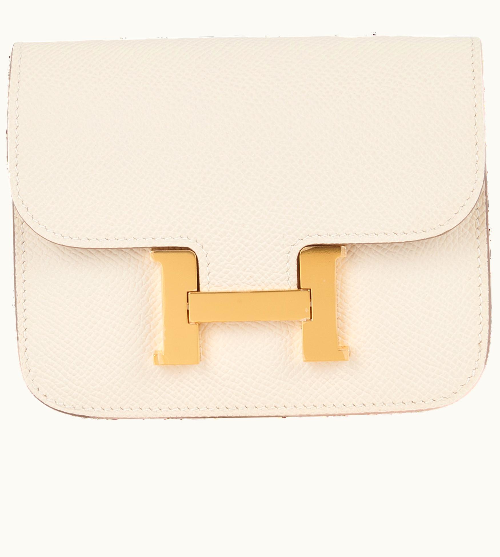 Hermès Constance Slim Belt Wallet - White - Leather - Gold (GHW)