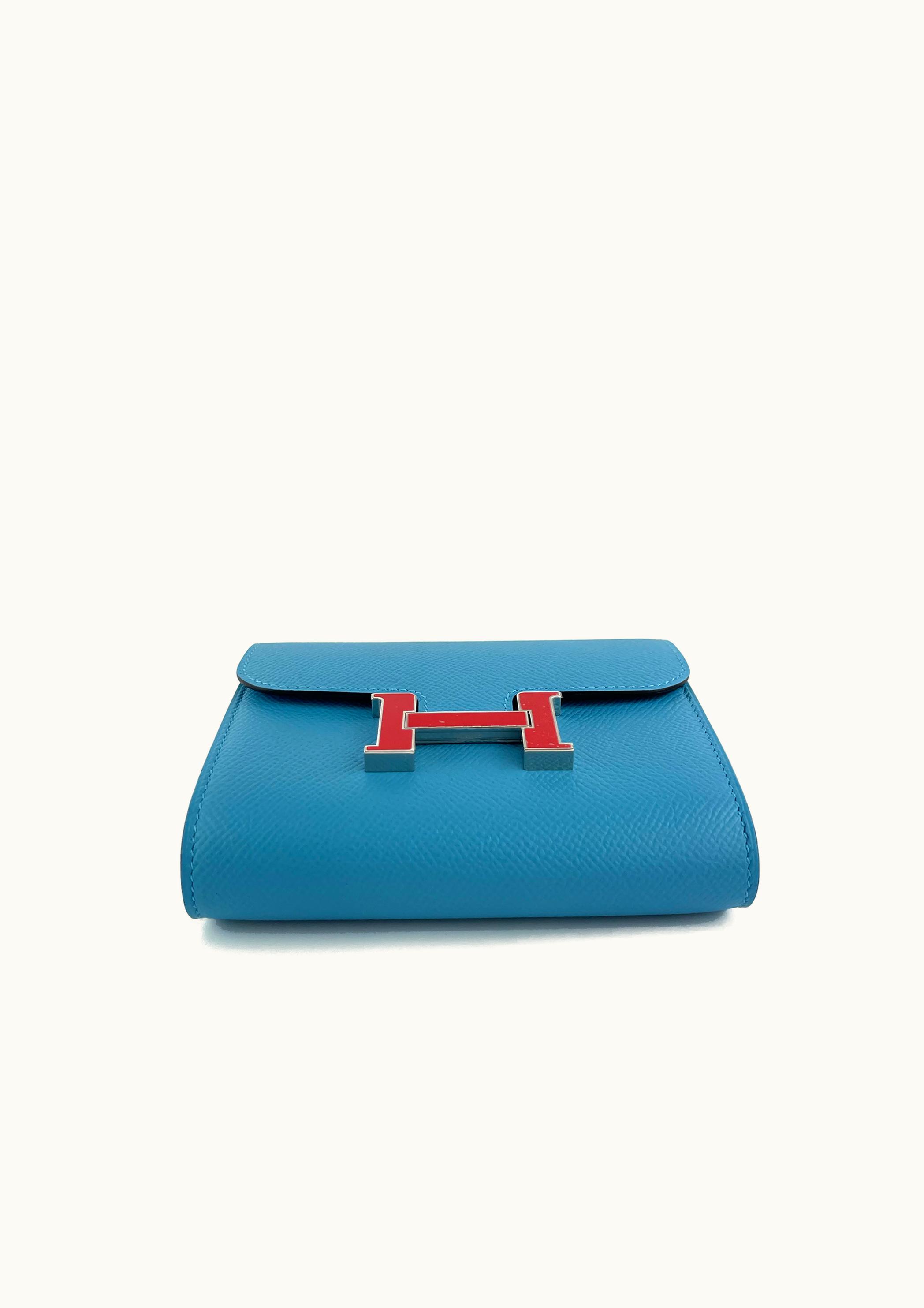 Hermès Constance Wallet - Light Blue - Leather - Gold (GHW)