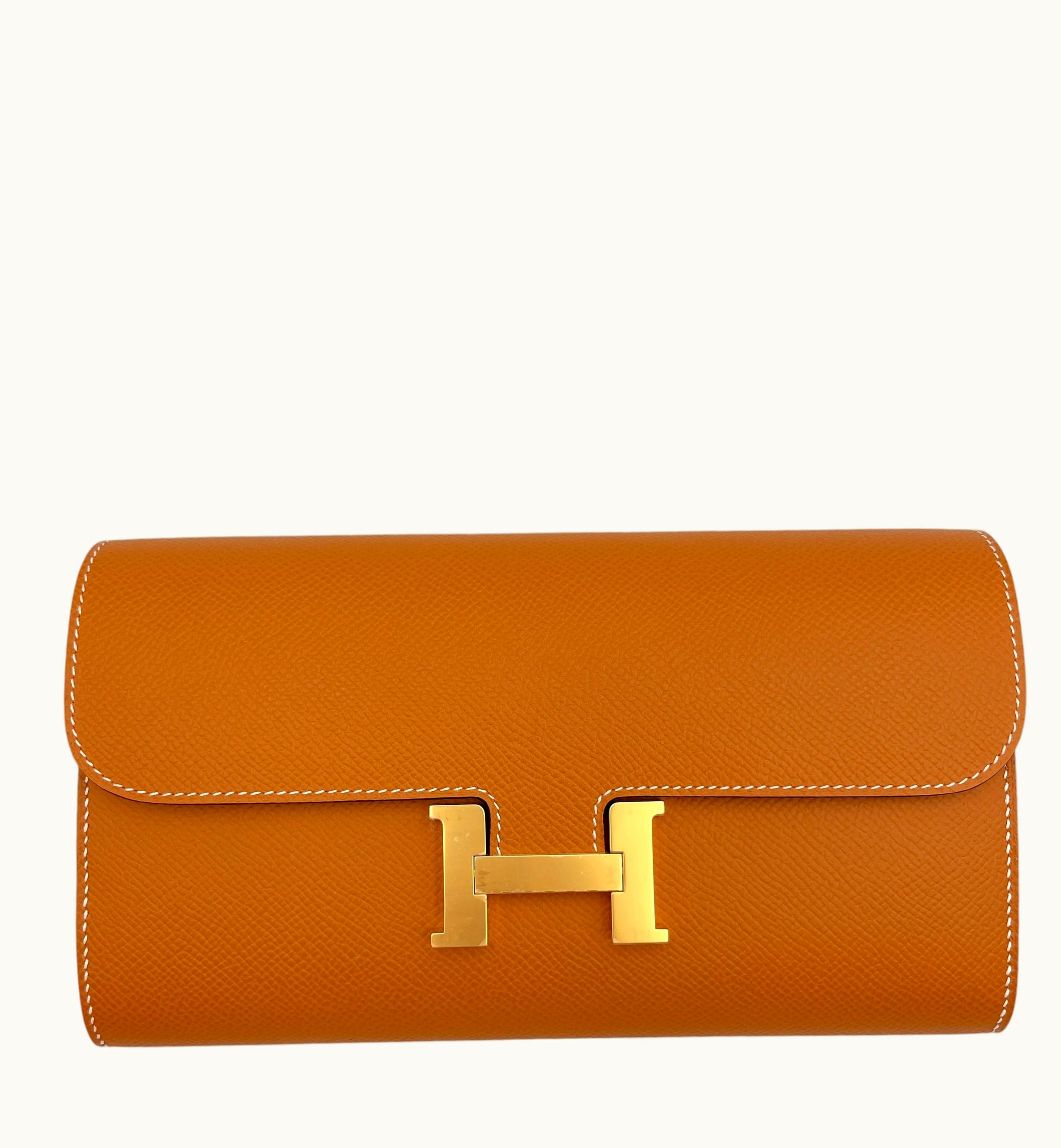 Hermès Constance To Go Wallet On Chain - Toffee - Leather - Gold (GHW)