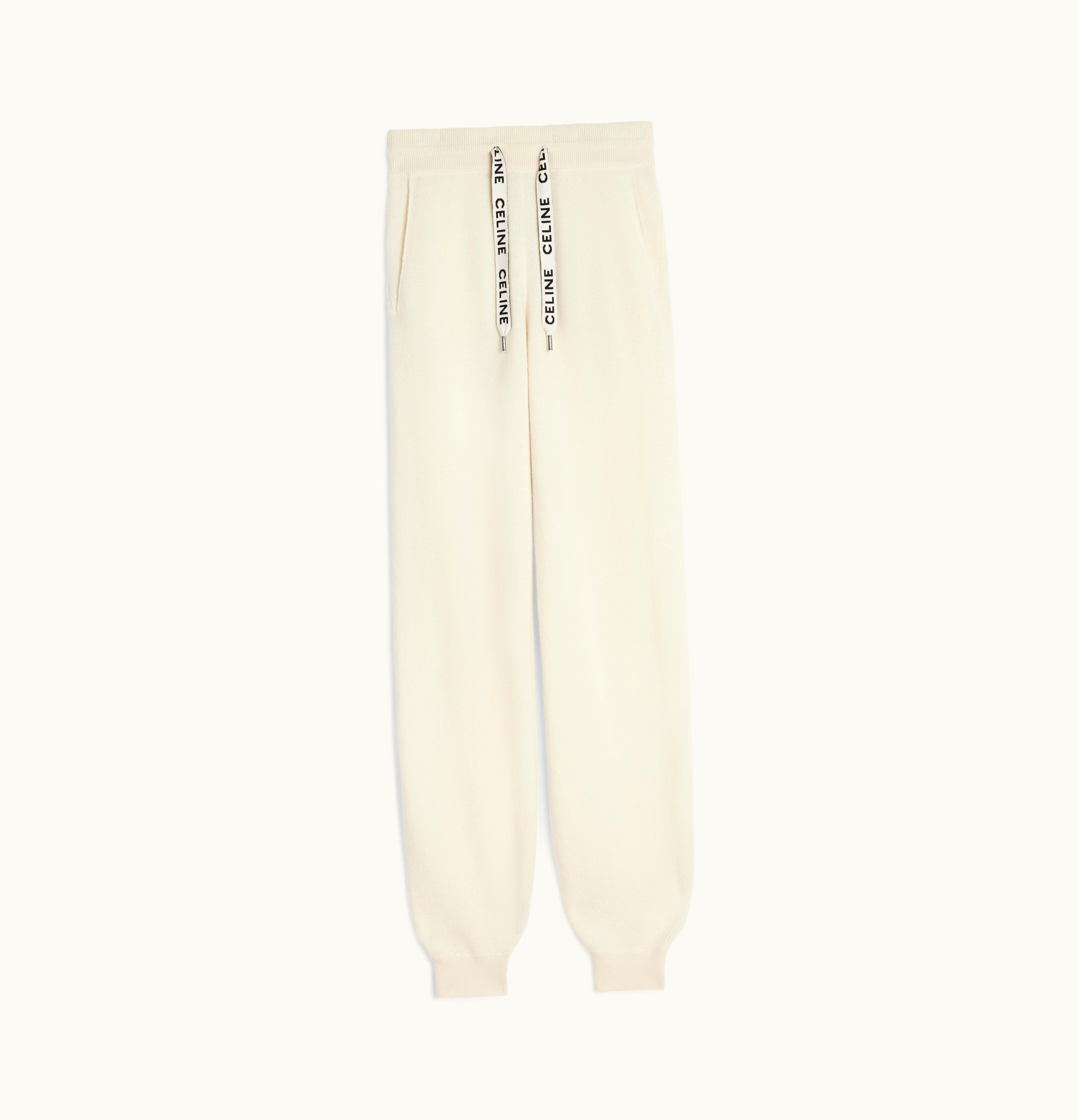 Celine Celine Track Pants In Cashmere Wool Off White