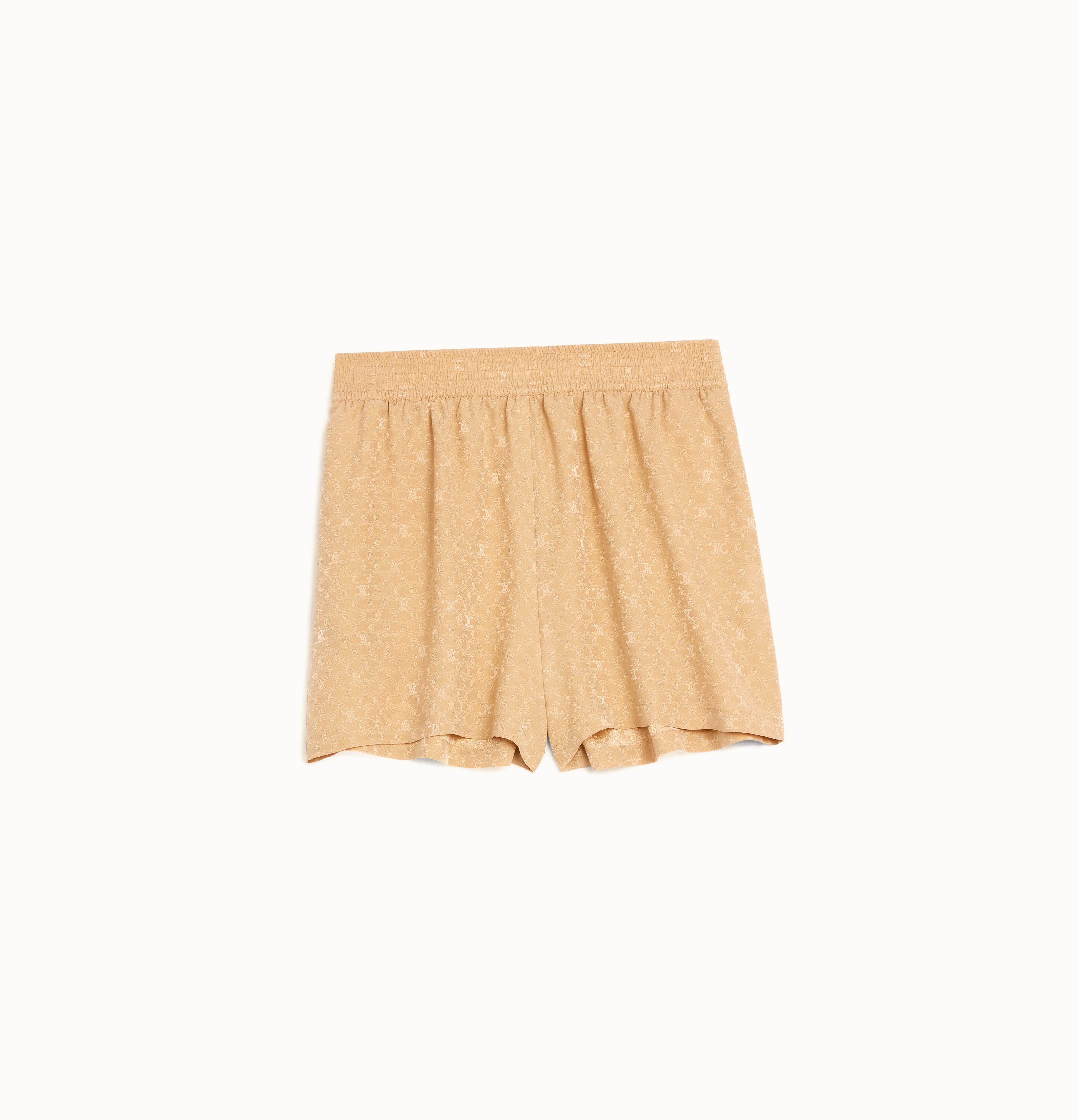 Celine Celine Shorts In Shiny Matte Silk Caramel