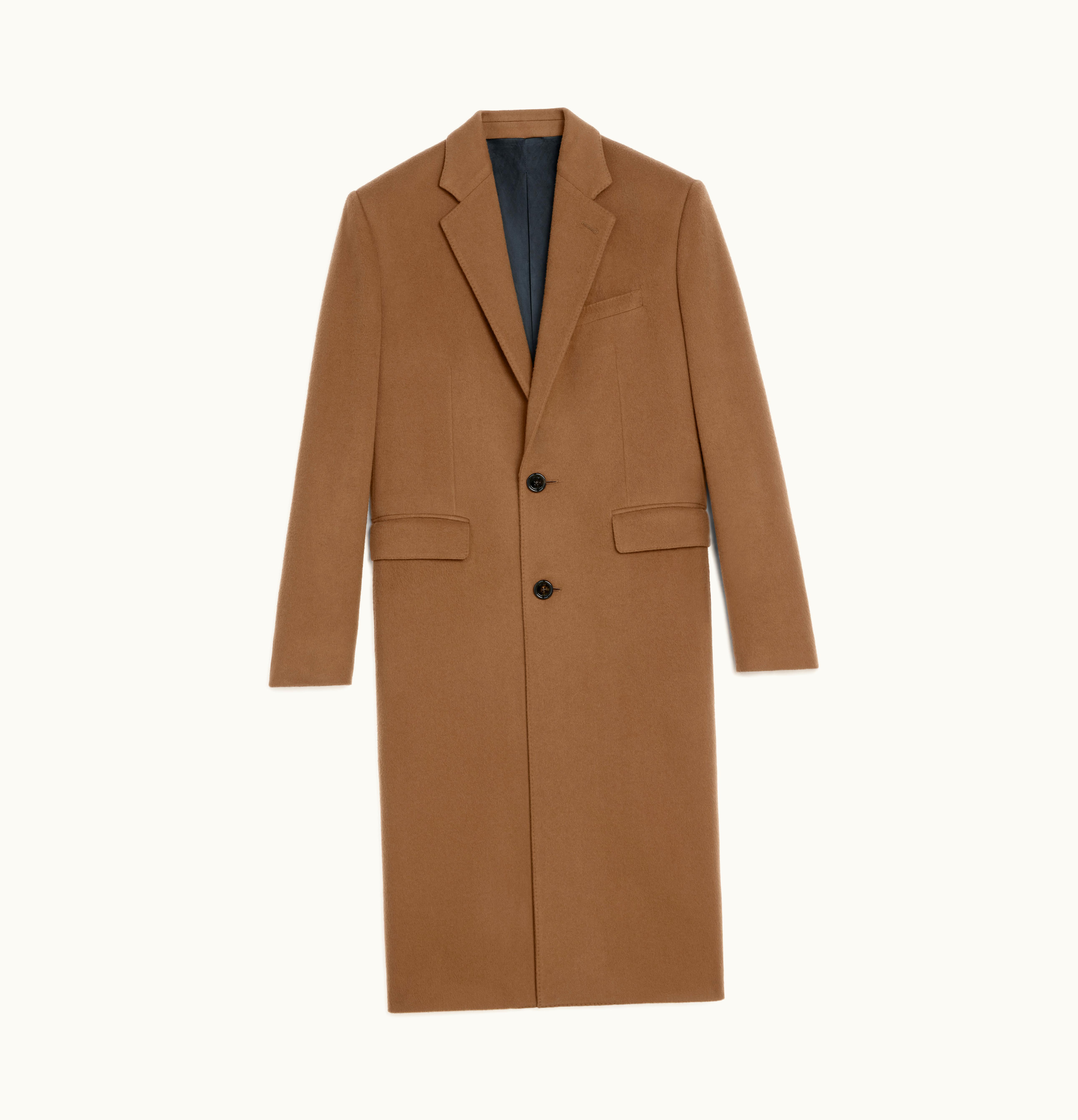 Celine Celine Notch Collar Coat In Escorial Wool Noisette