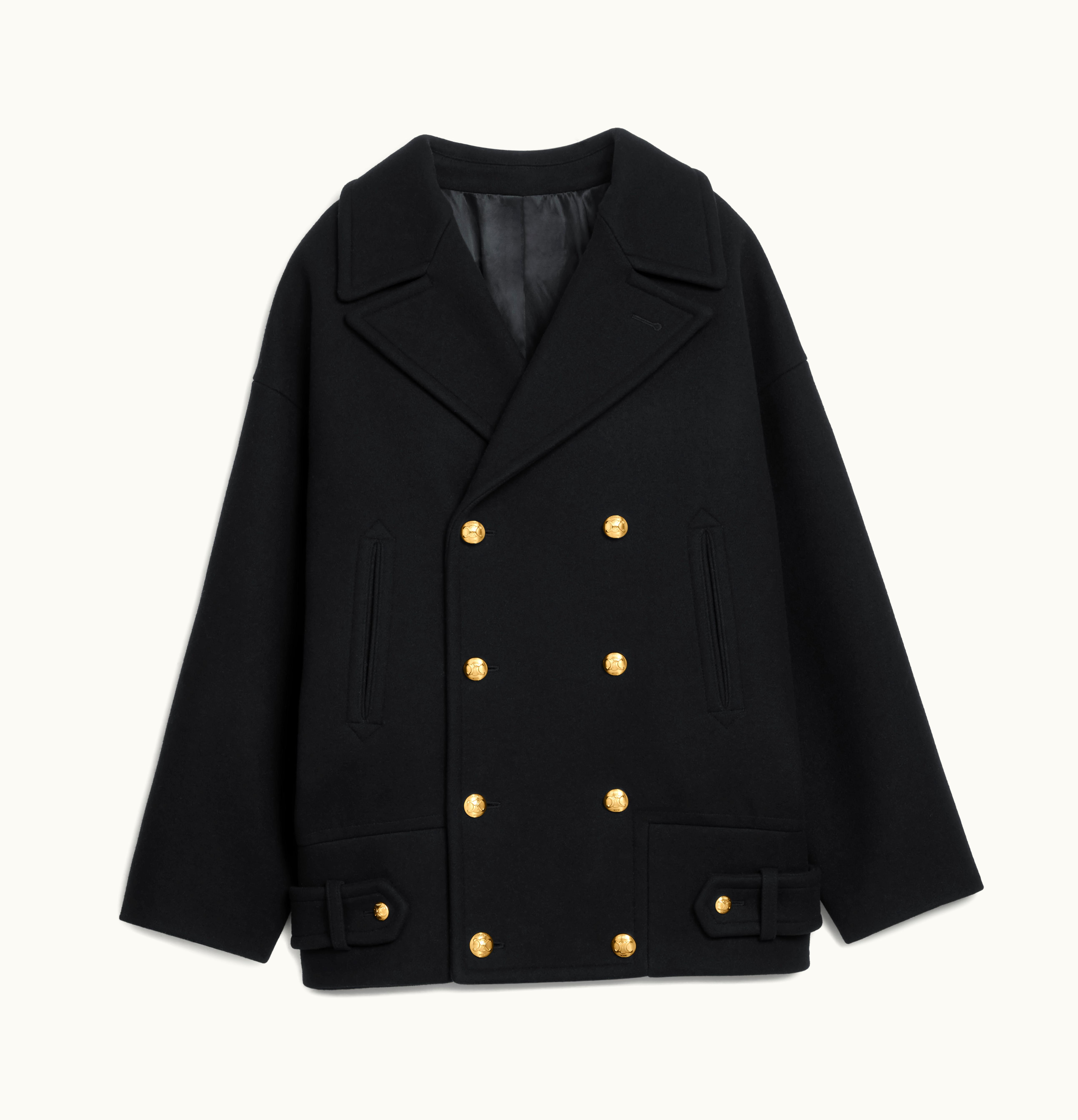 Celine Celine Egg-Shaped Peacoat In Felt Black