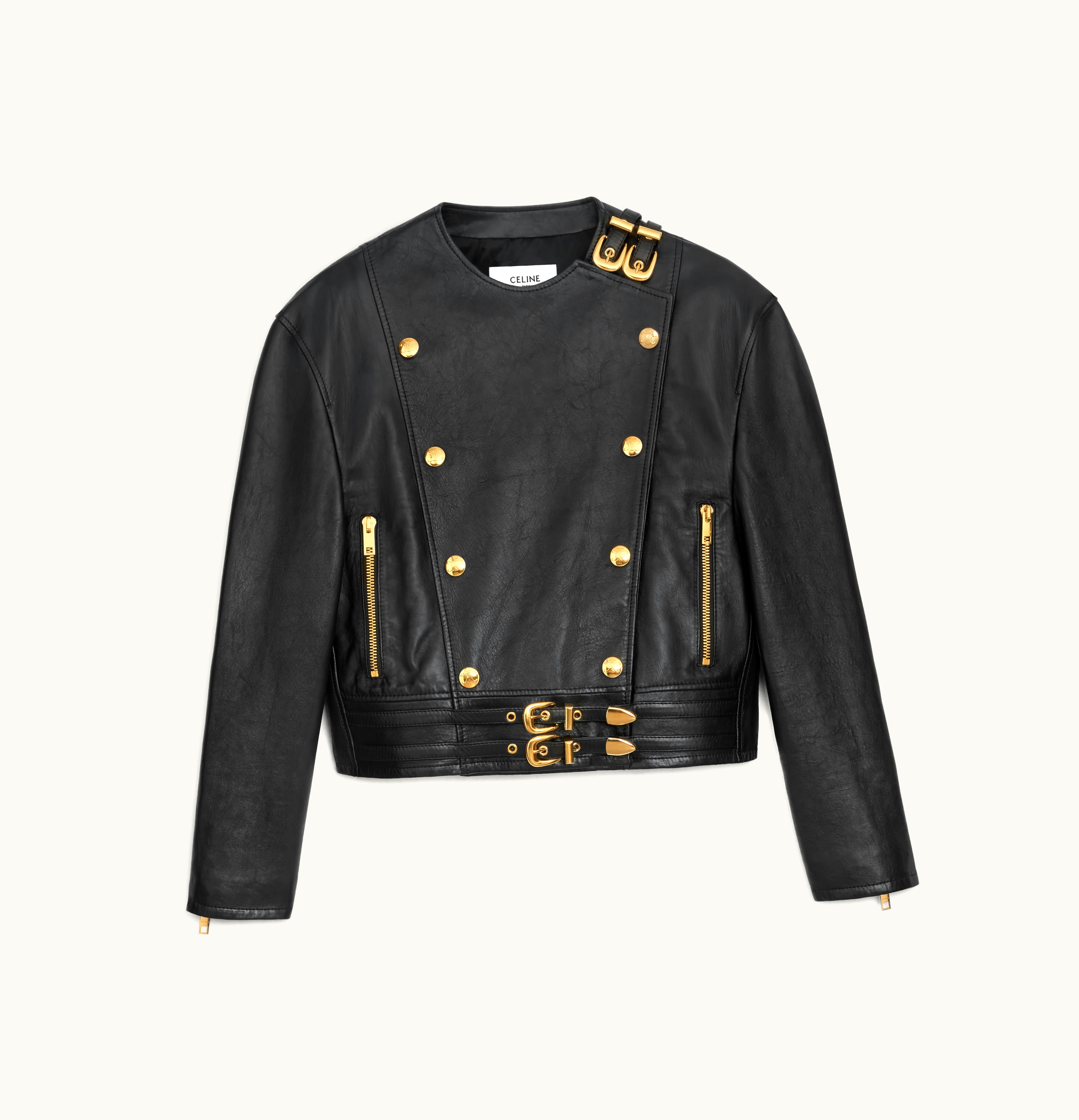 Celine Celine Two-Button Jacket In Soft Lambskin Black