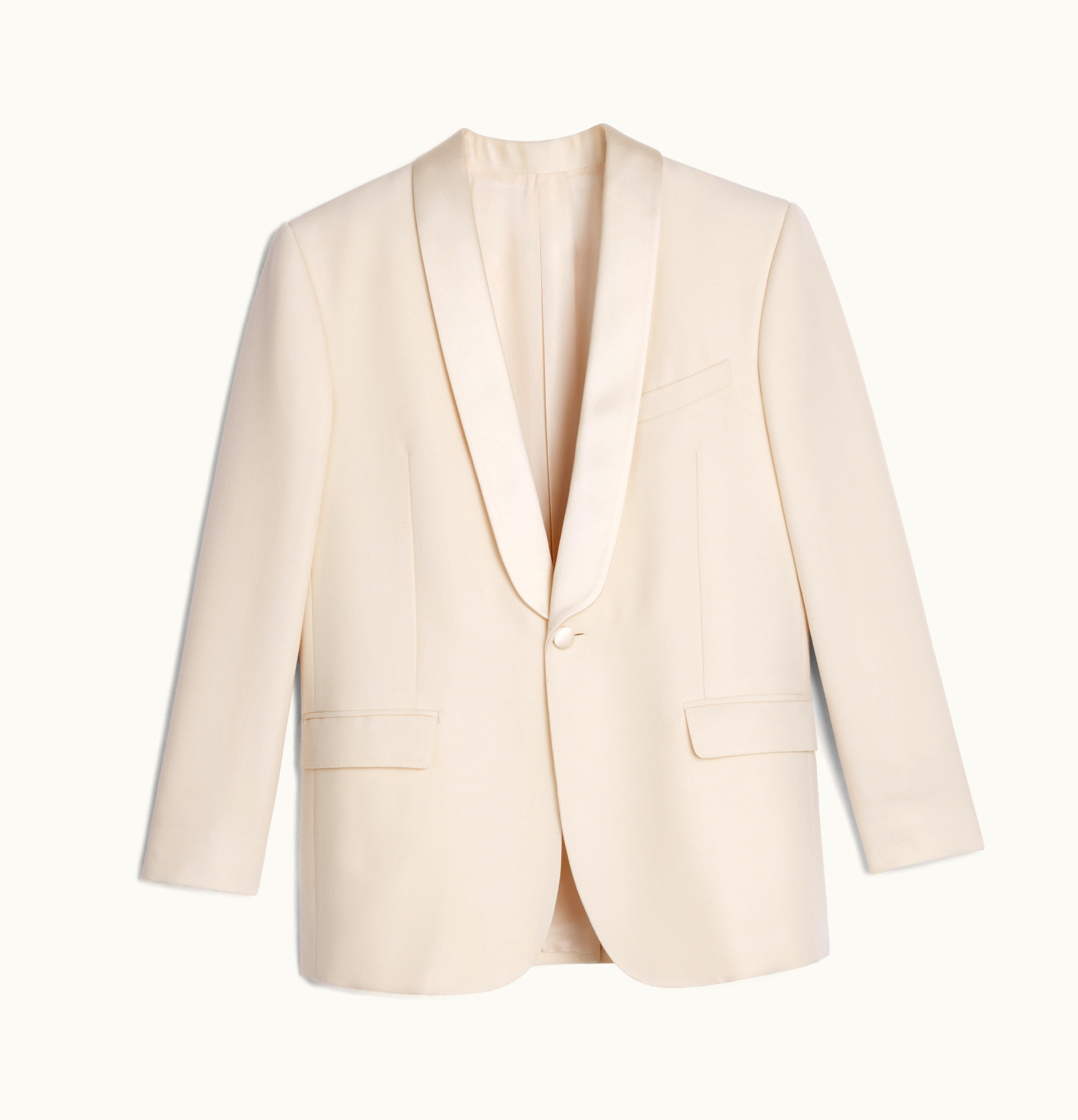 Celine Celine Jude Tux Jacket In Mohair Wool Canvas Off White