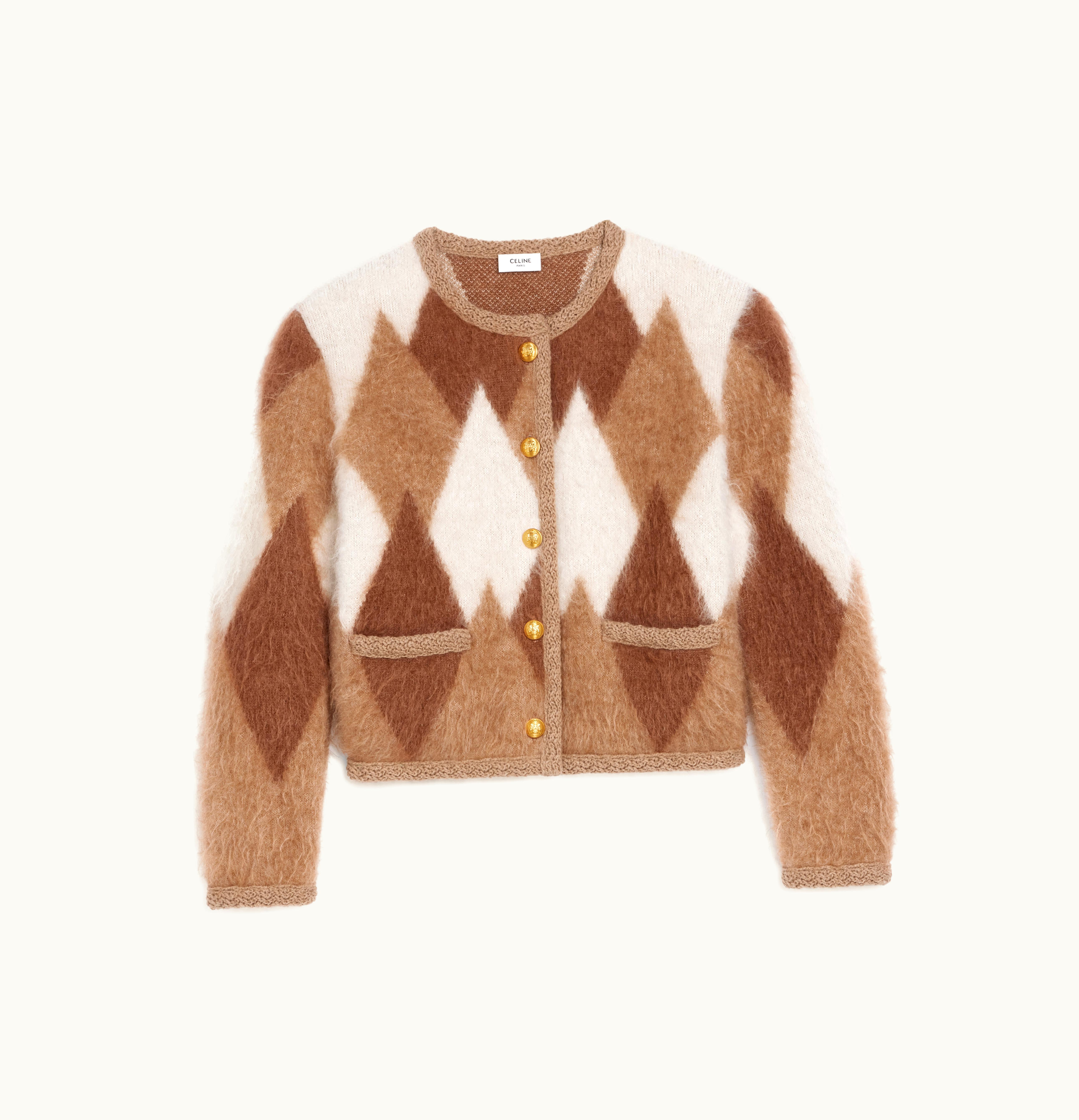 Celine Celine Cardigan Jacket In Brushed Mohair Honey