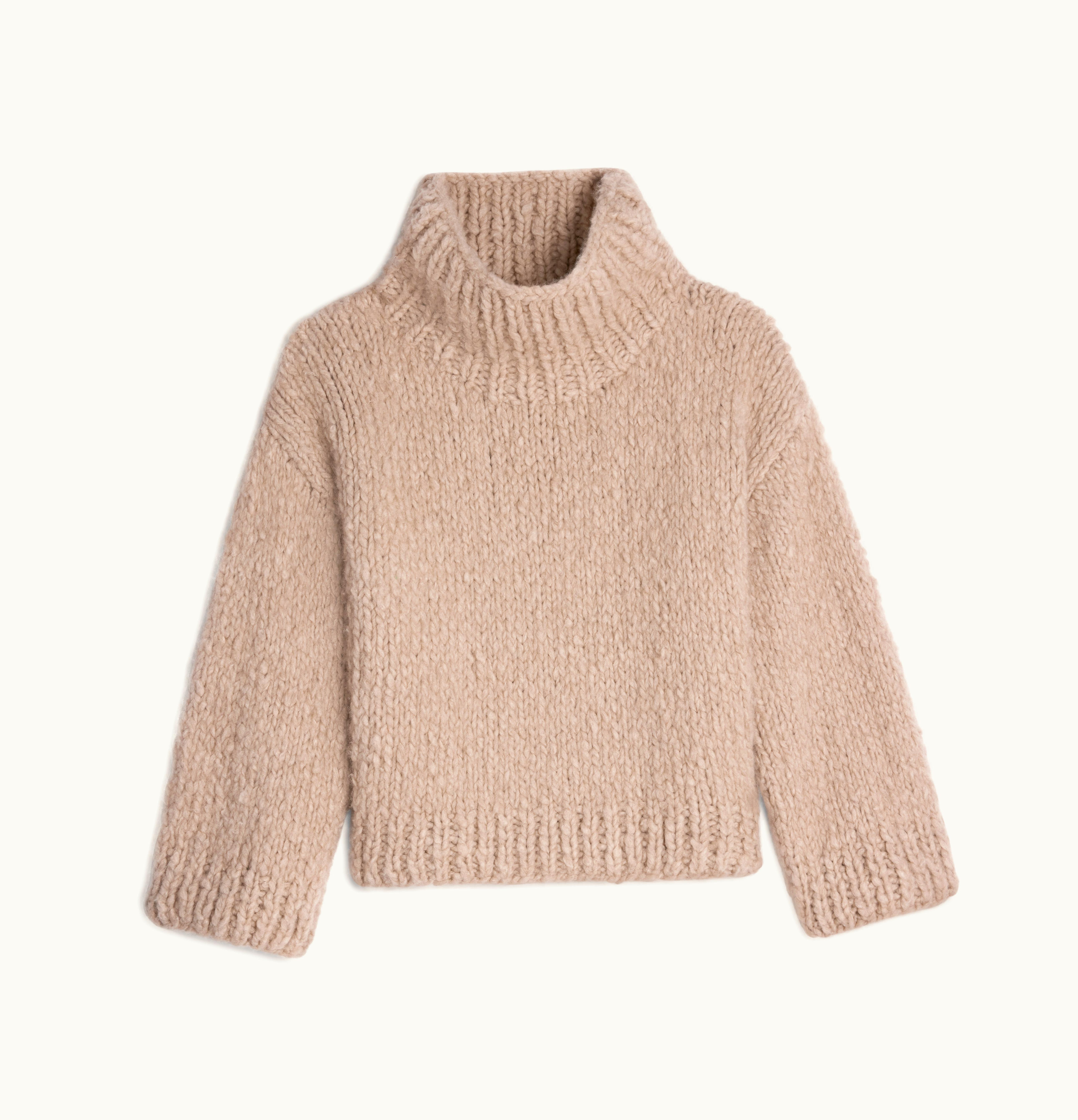 Celine Celine High Neck Sweater In Cashmere Wool Taupe