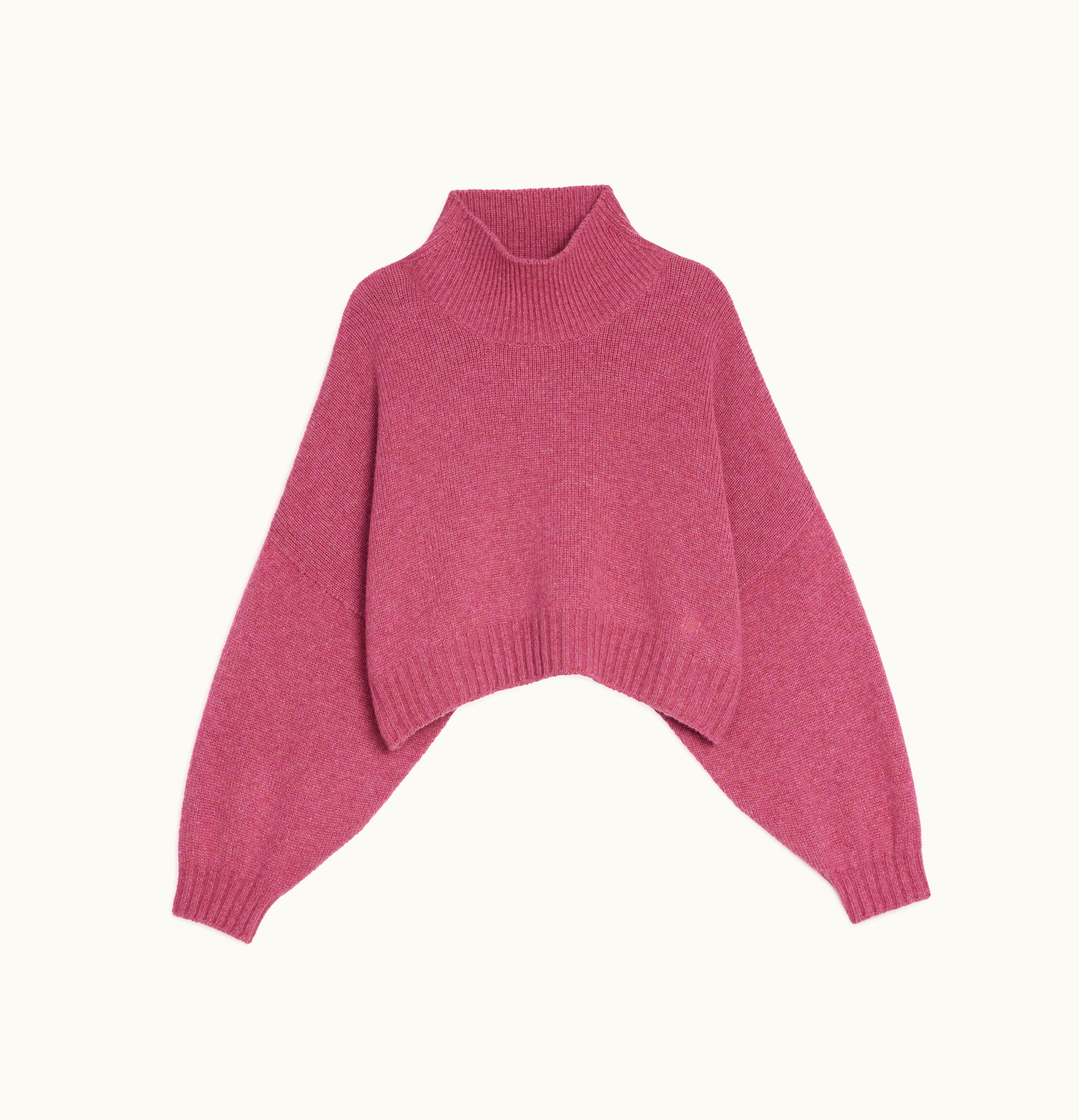 Celine Celine High-Neck Sweater In Seamless Cashmere Dark Pink