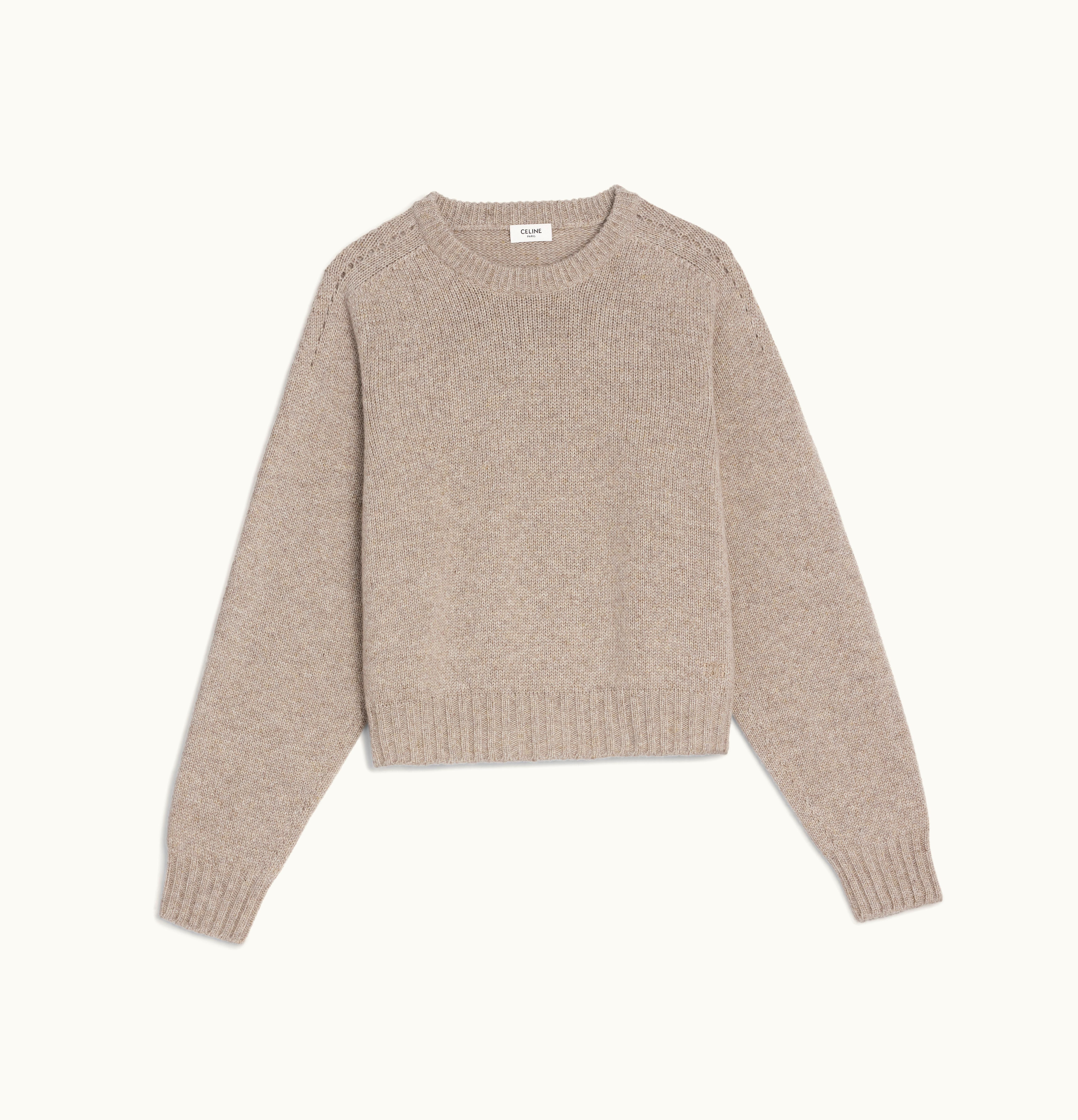 Celine Celine Crew Neck Sweater In Seamless Cashmere Sand