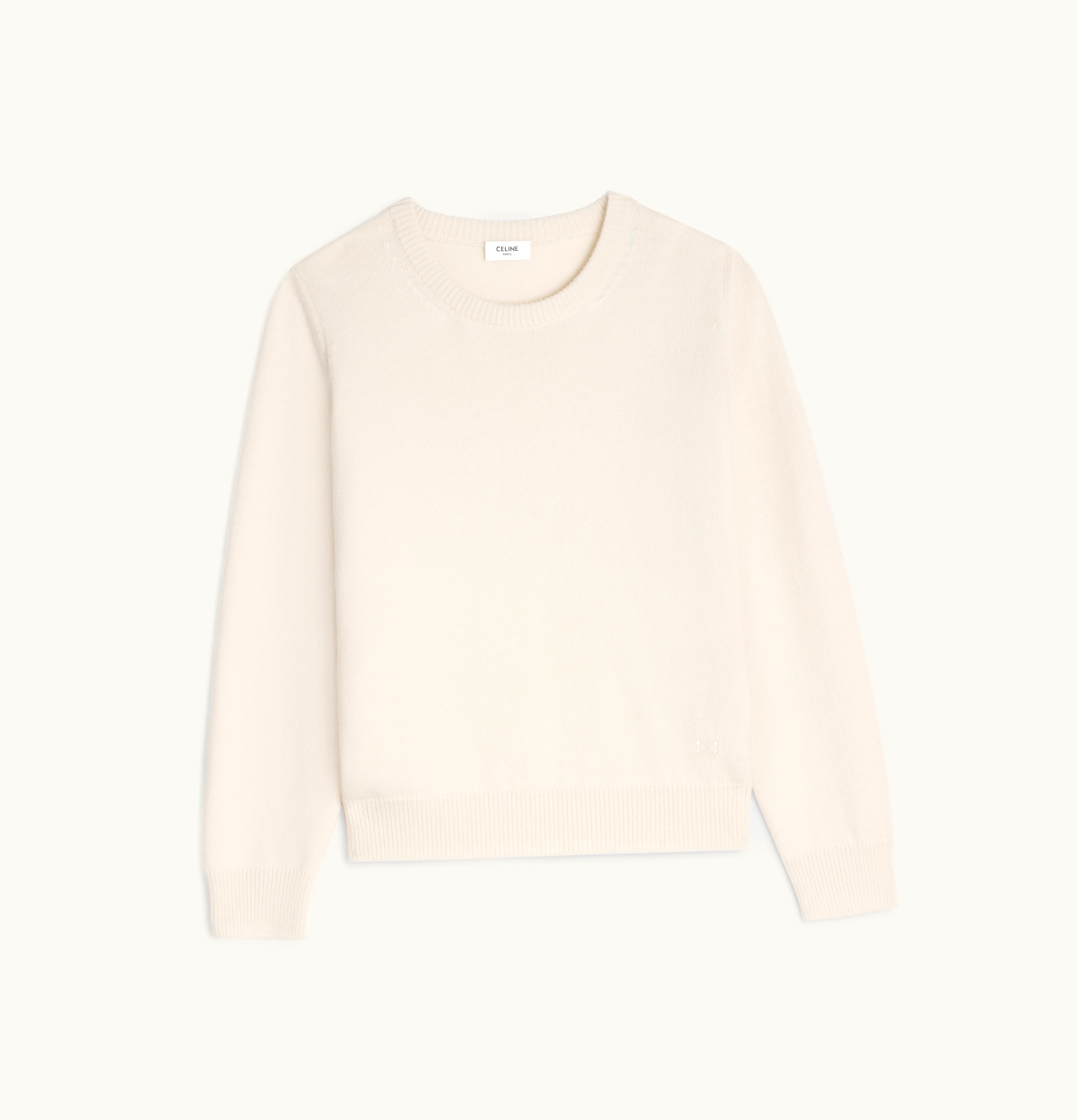 Celine Celine Crew Neck Sweater In Heritage Cashmere Off White
