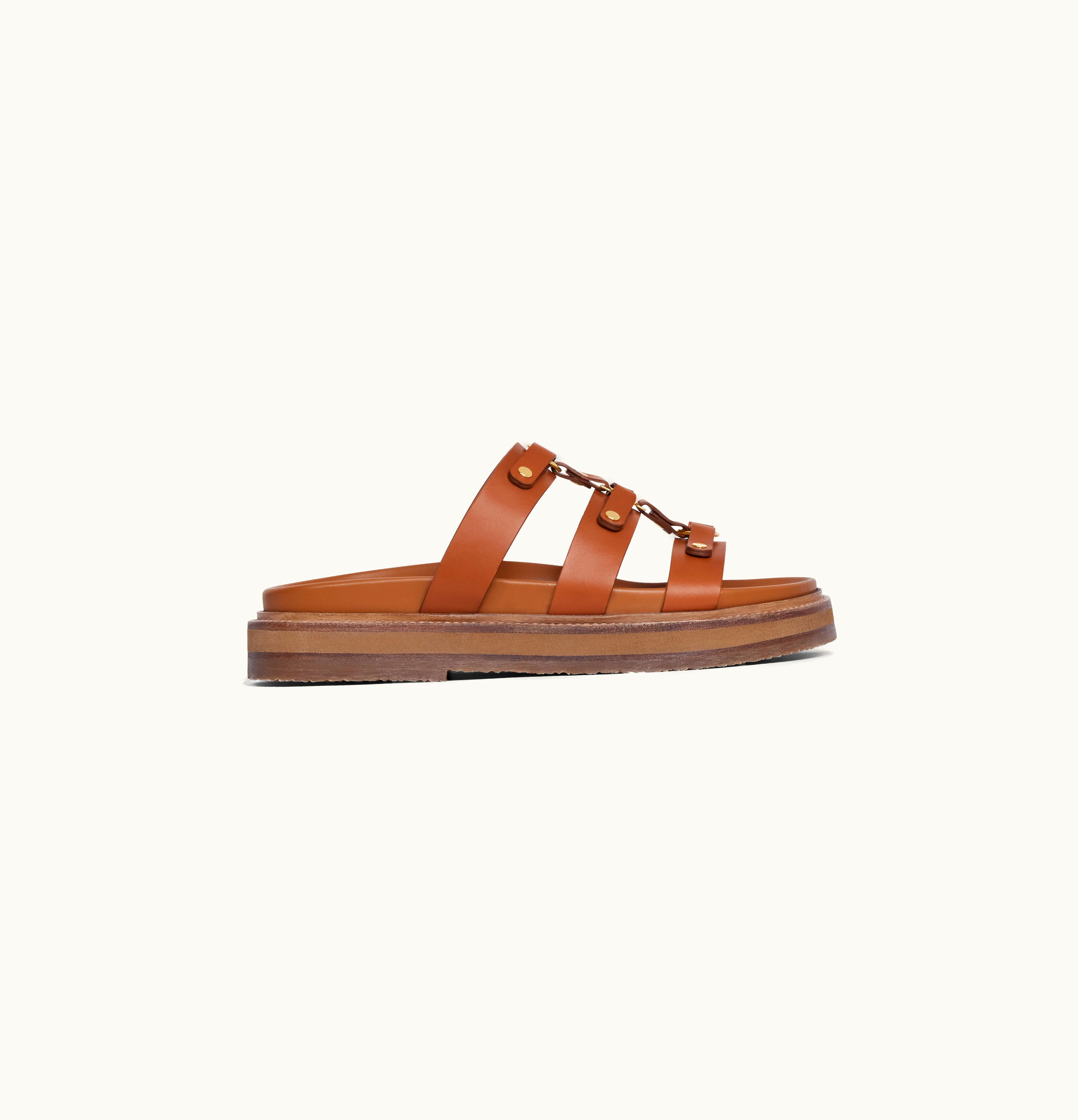 Celine Celine Slides Tippi In Calfskin - Vegetal Tanning Tan