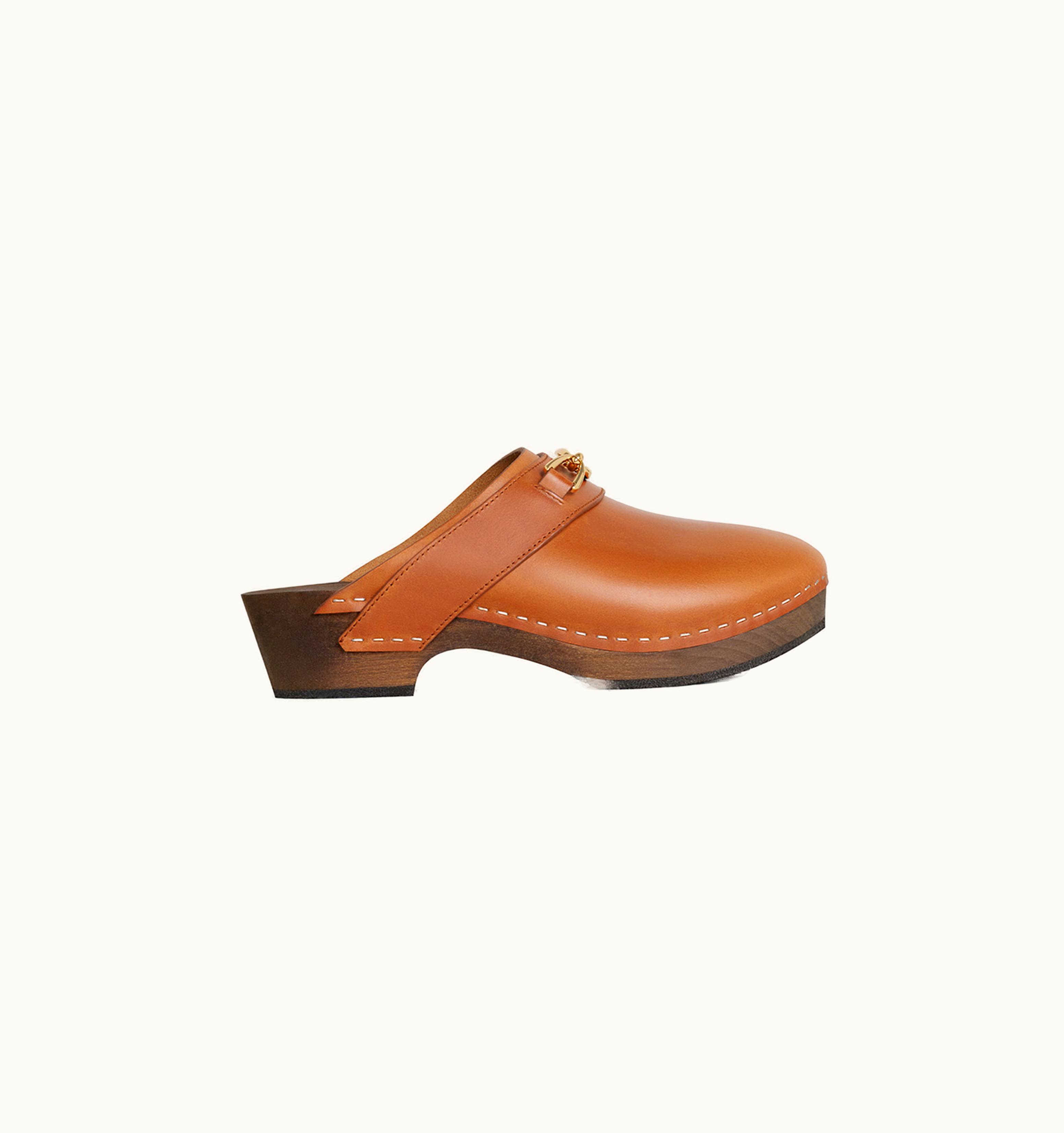 Celine Celine Les Bois Celine Clog In Calfskin Tan