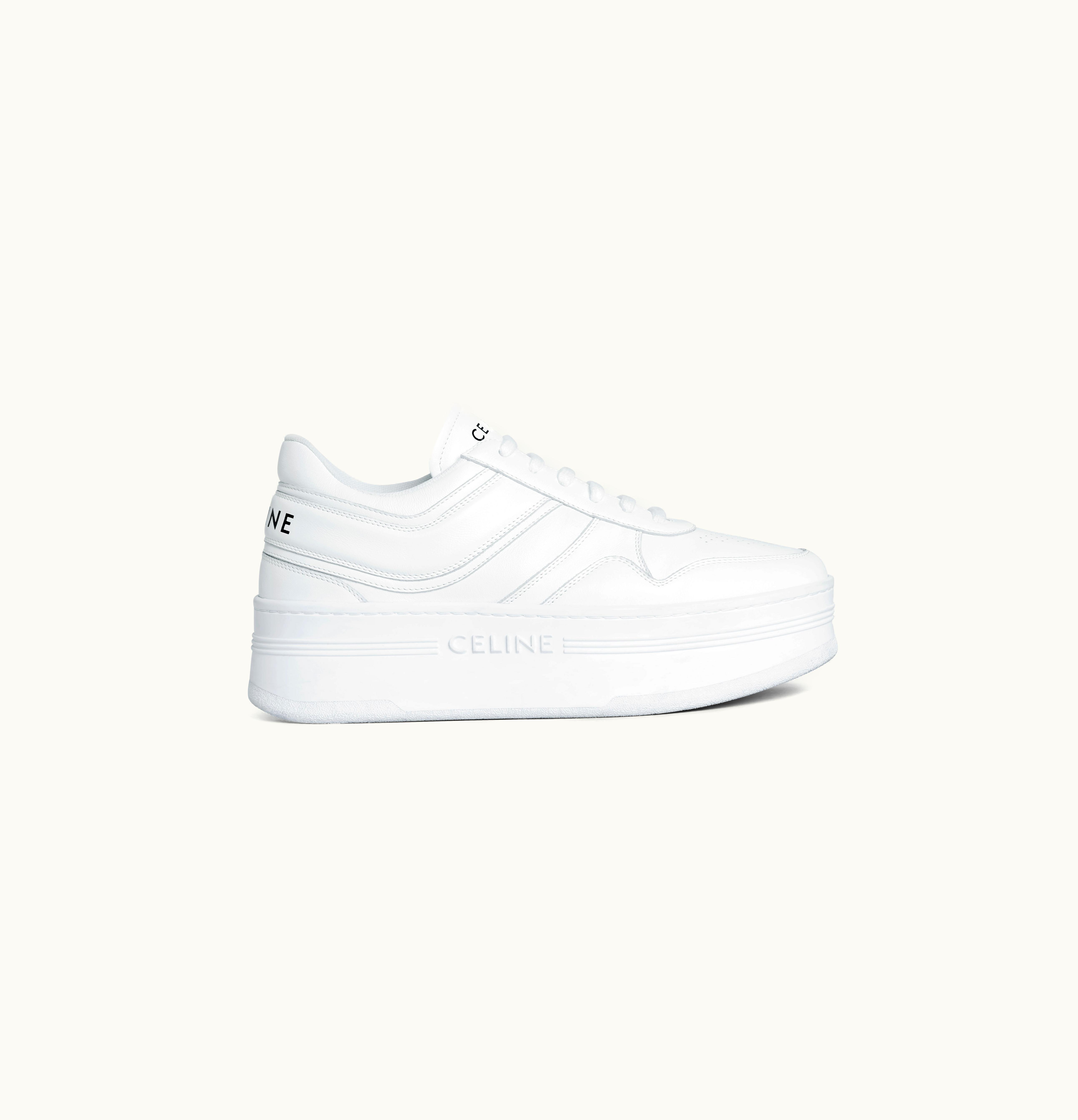 Celine Celine Block Sneakers With Wedge Outsole In Calfskin Optic White
