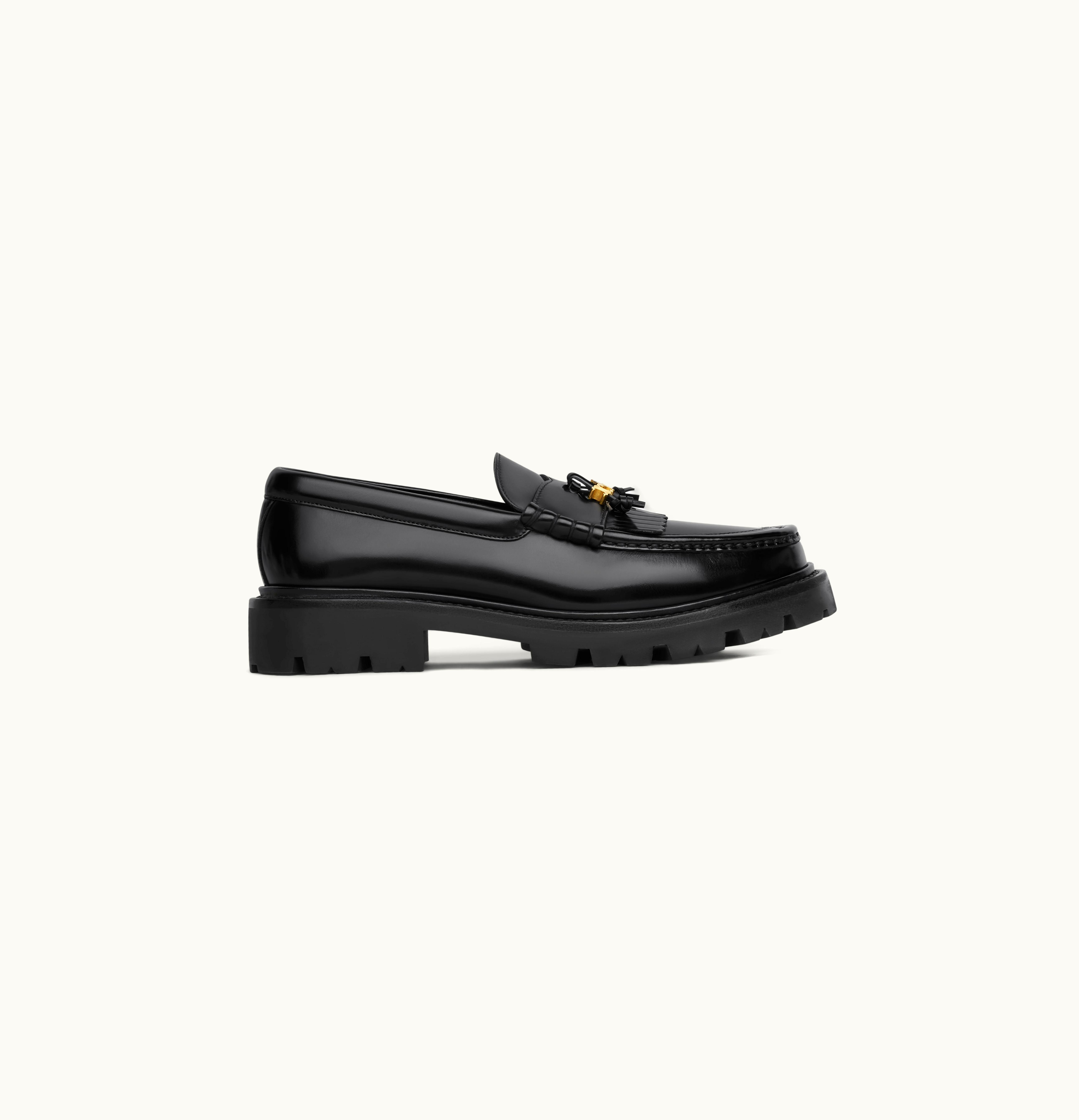 Celine Celine Margaret Loafer With Tassels In Polished Bull Black