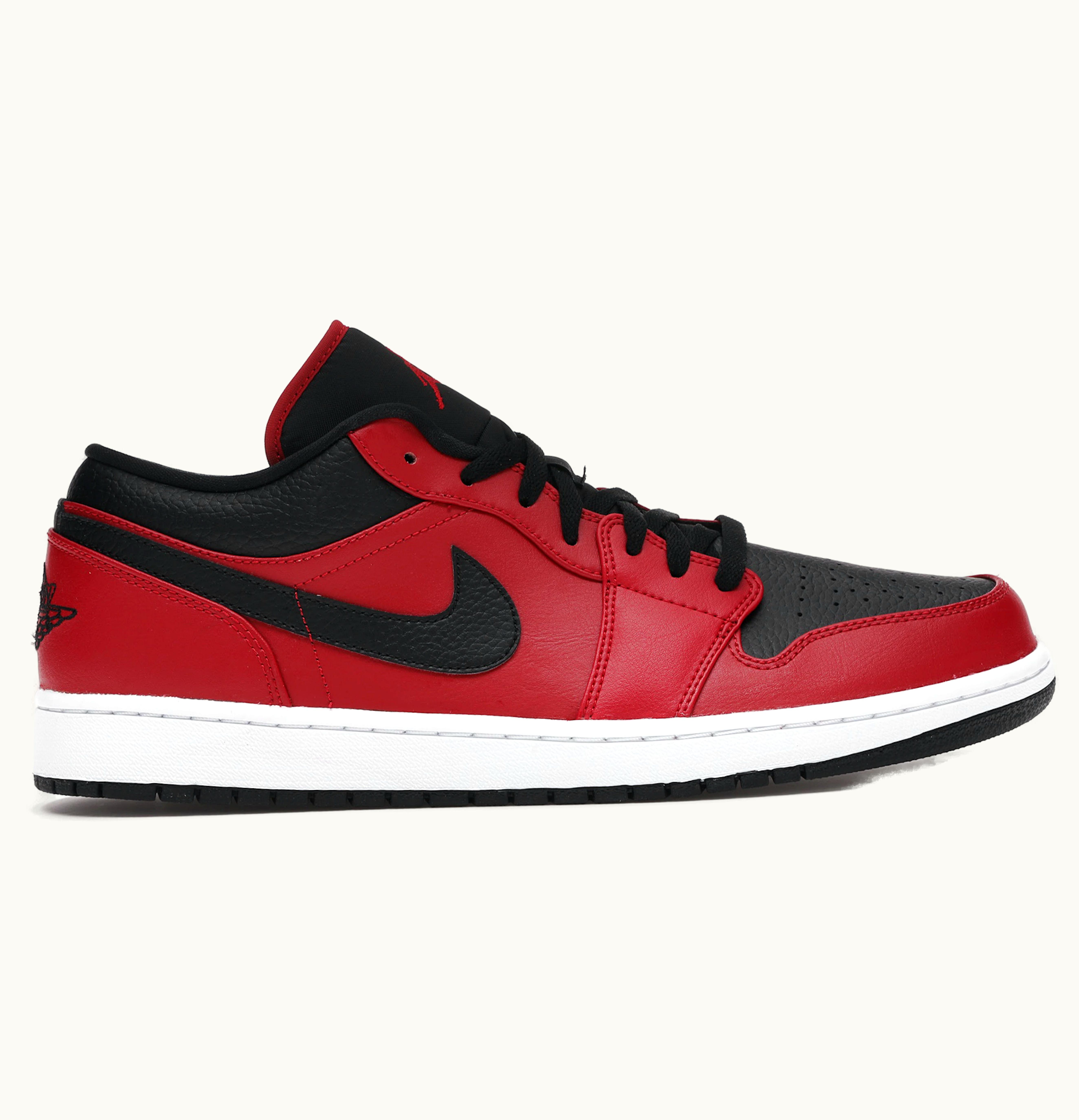 Jordan Air Jordan 1 Low Reverse Bred Pebbled Swoosh