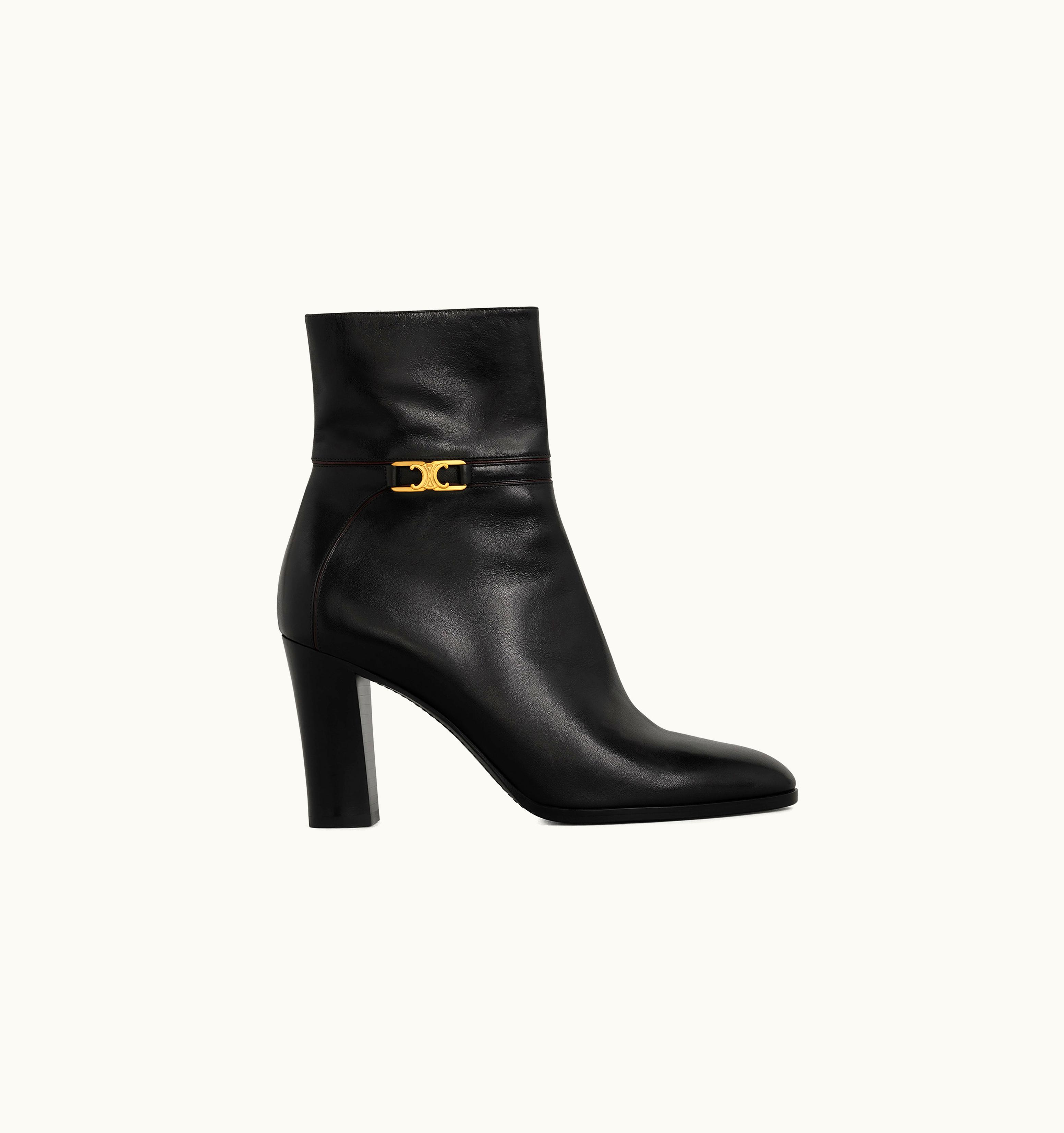 Celine Celine Claude Ankle Boot In Calfskin Black