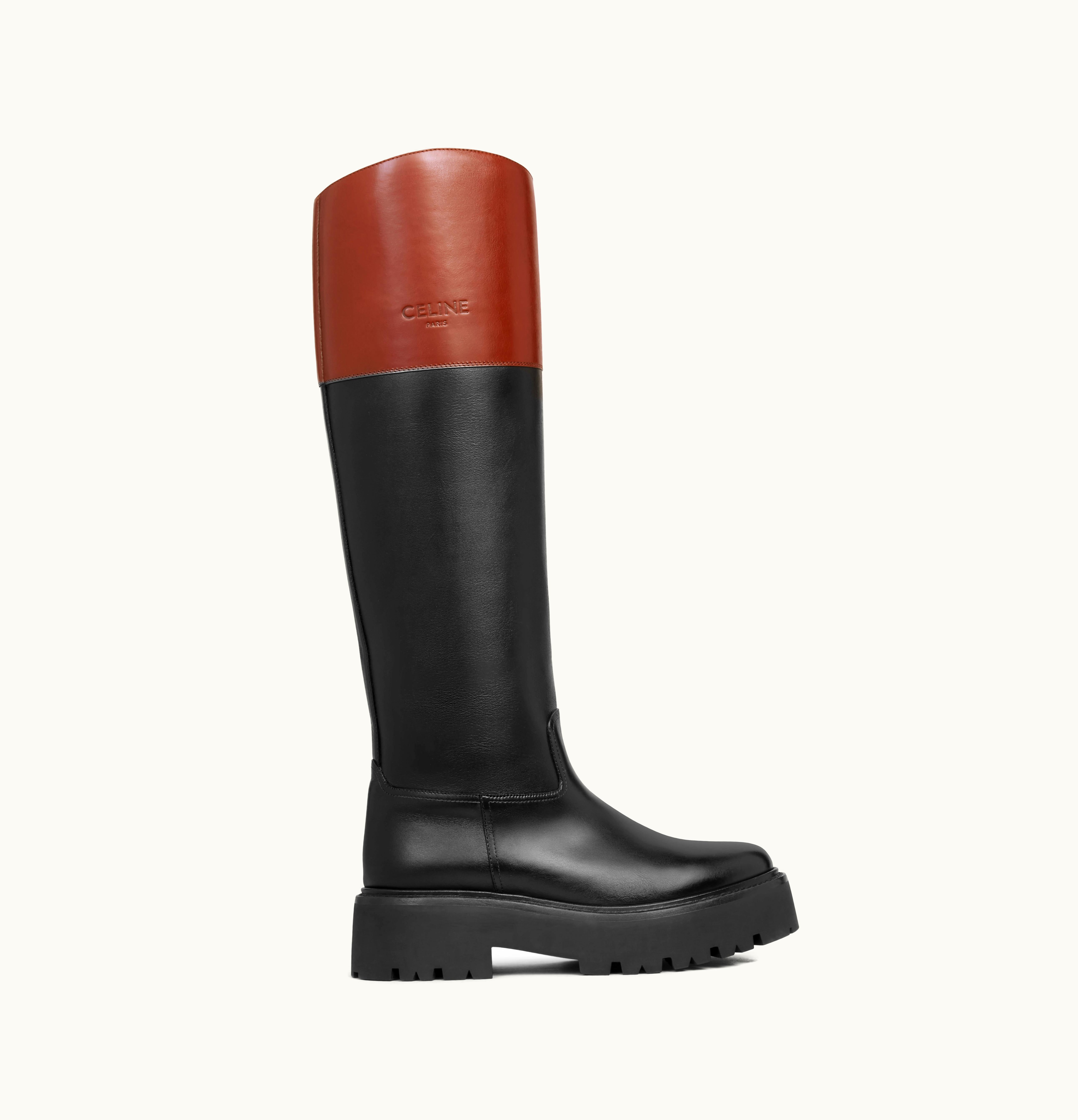 Celine Celine Bulky High Boot In Calfskin Black / Brown