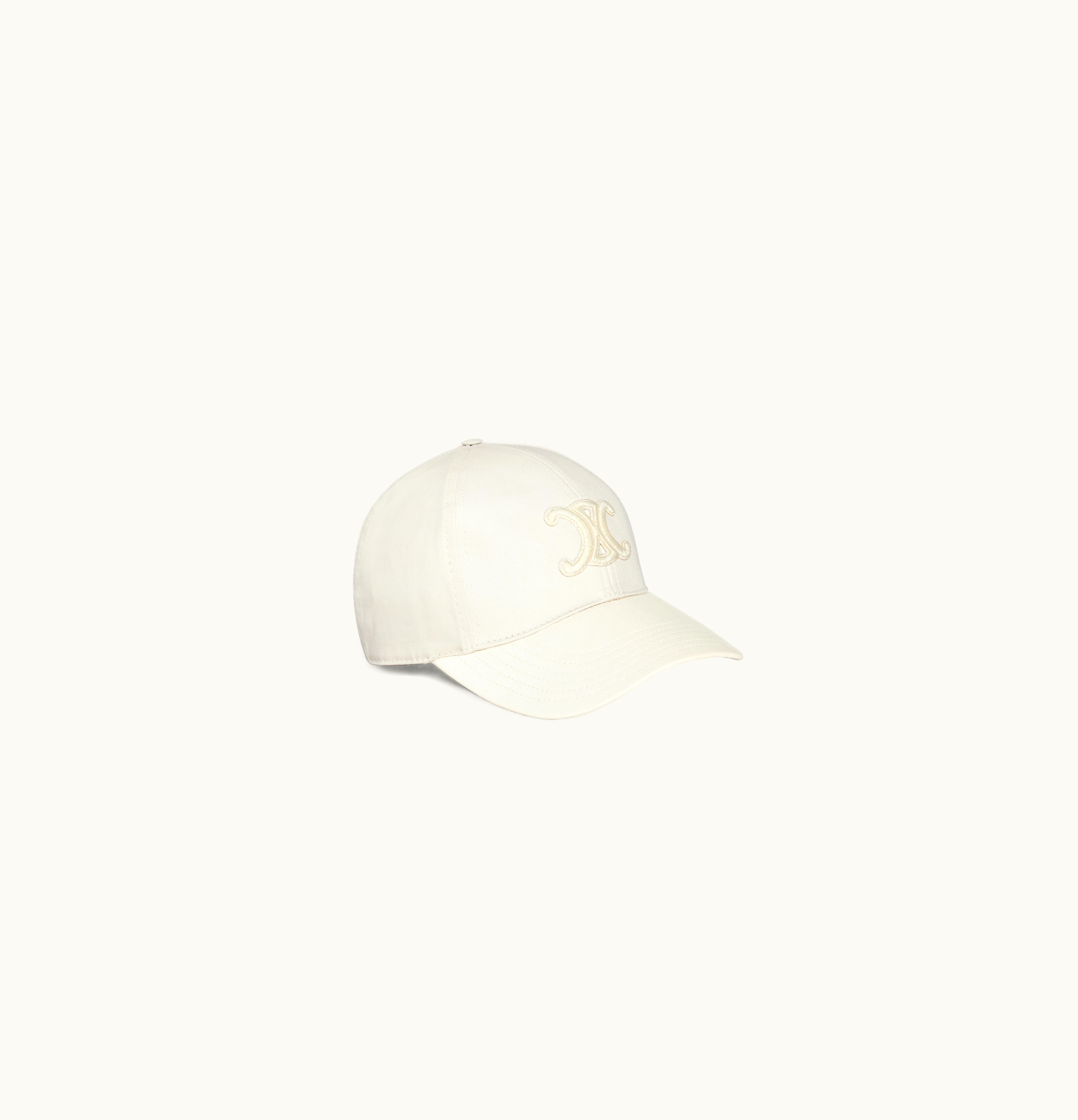 Celine Celine Triomphe Baseball Cap In Cotton Ecru