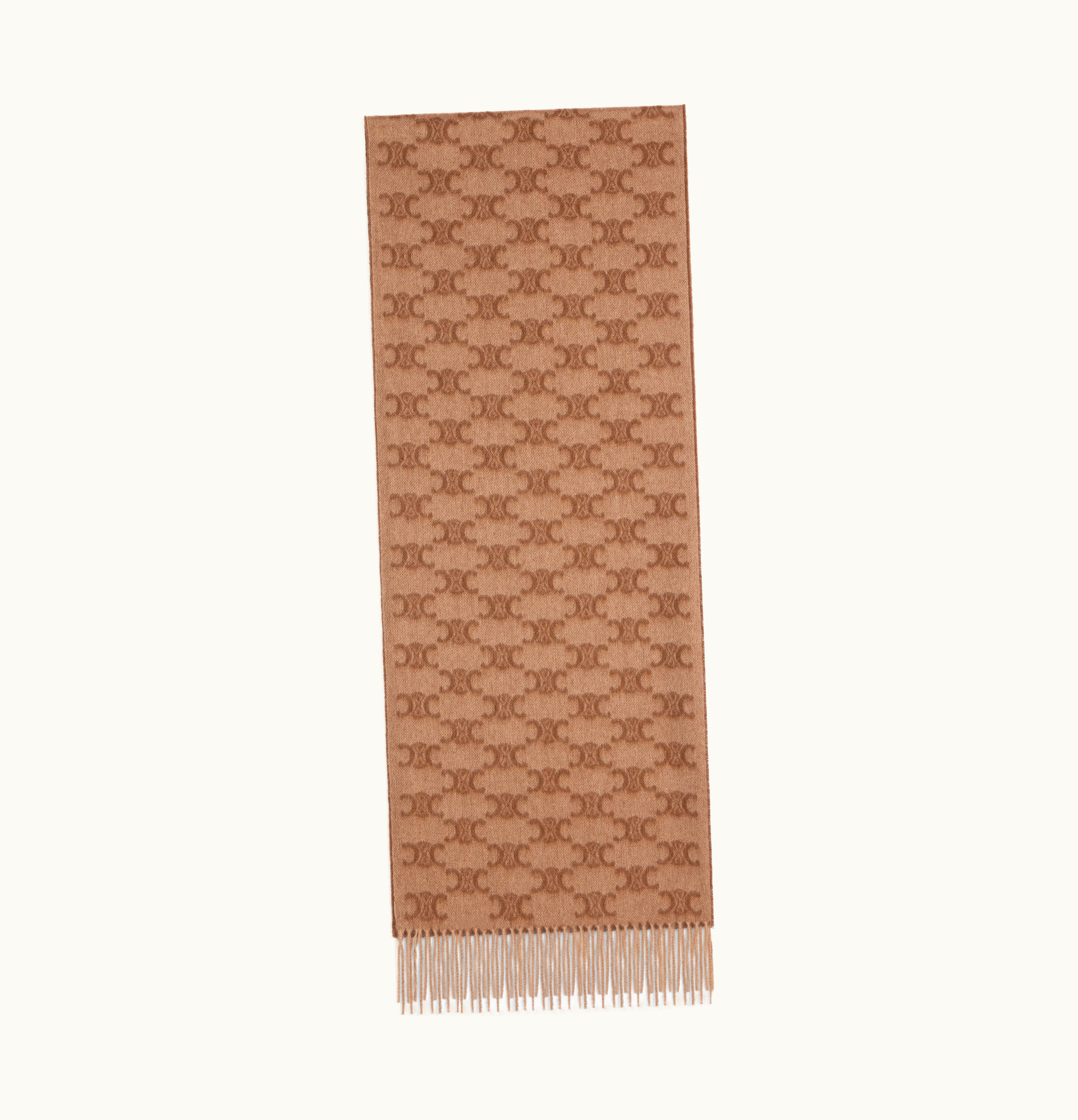 Celine Celine Monogrammed Cashmere Scarf Beige / Toffee