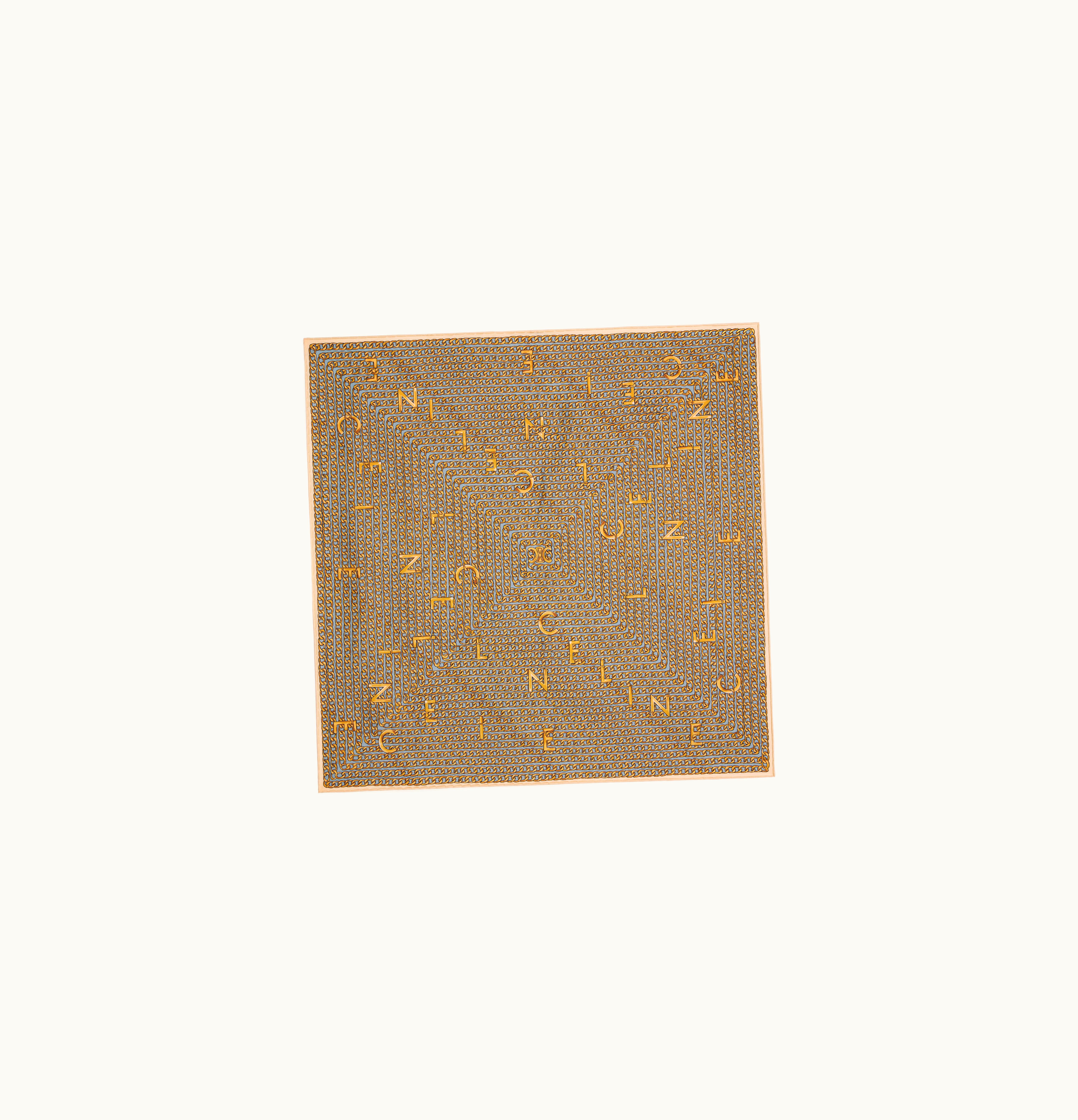 Celine Celine Bandana In Silk Twill Bleu Clair/Craie