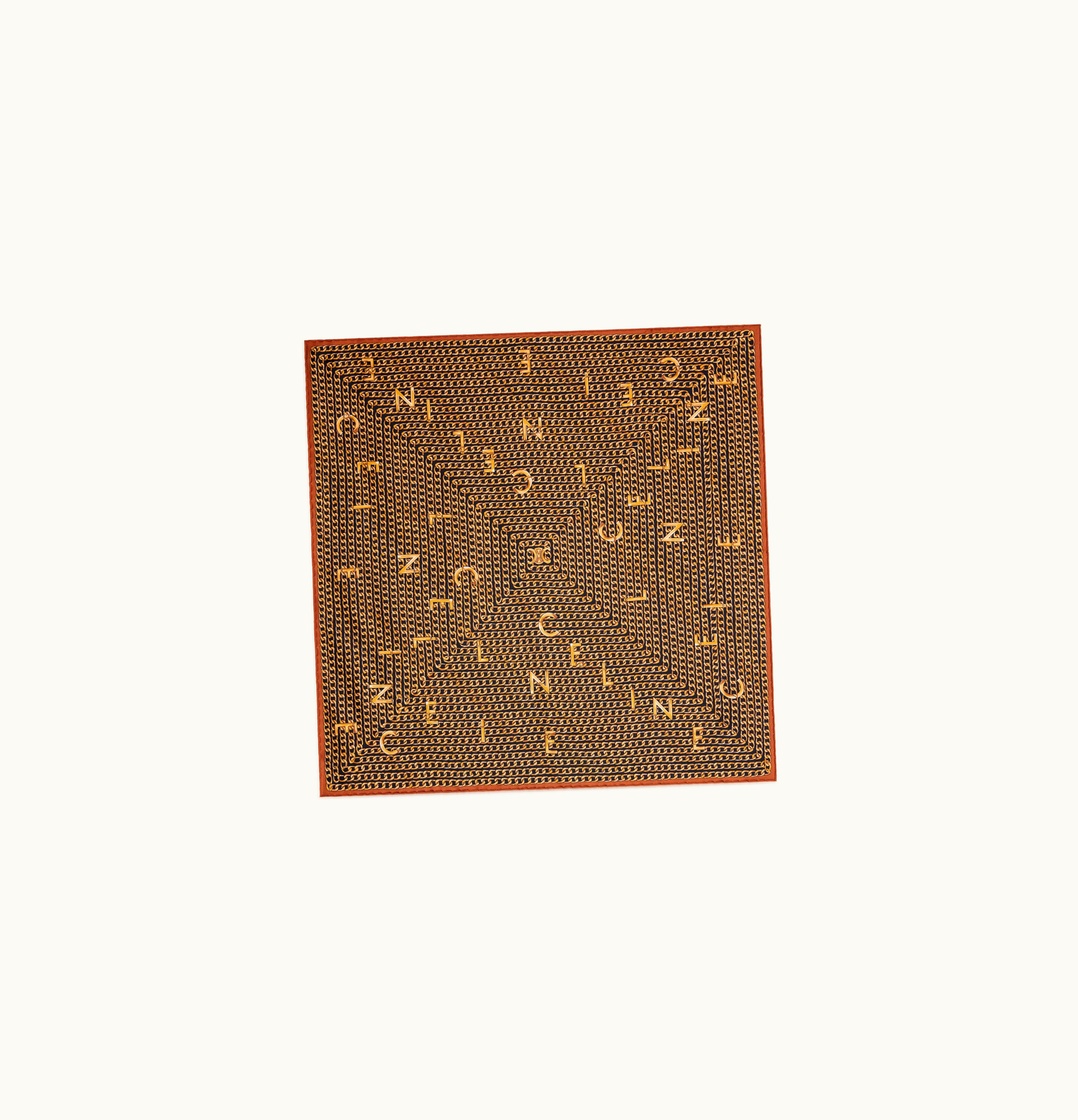 Celine Celine Bandana In Silk Twill Black / Cognac