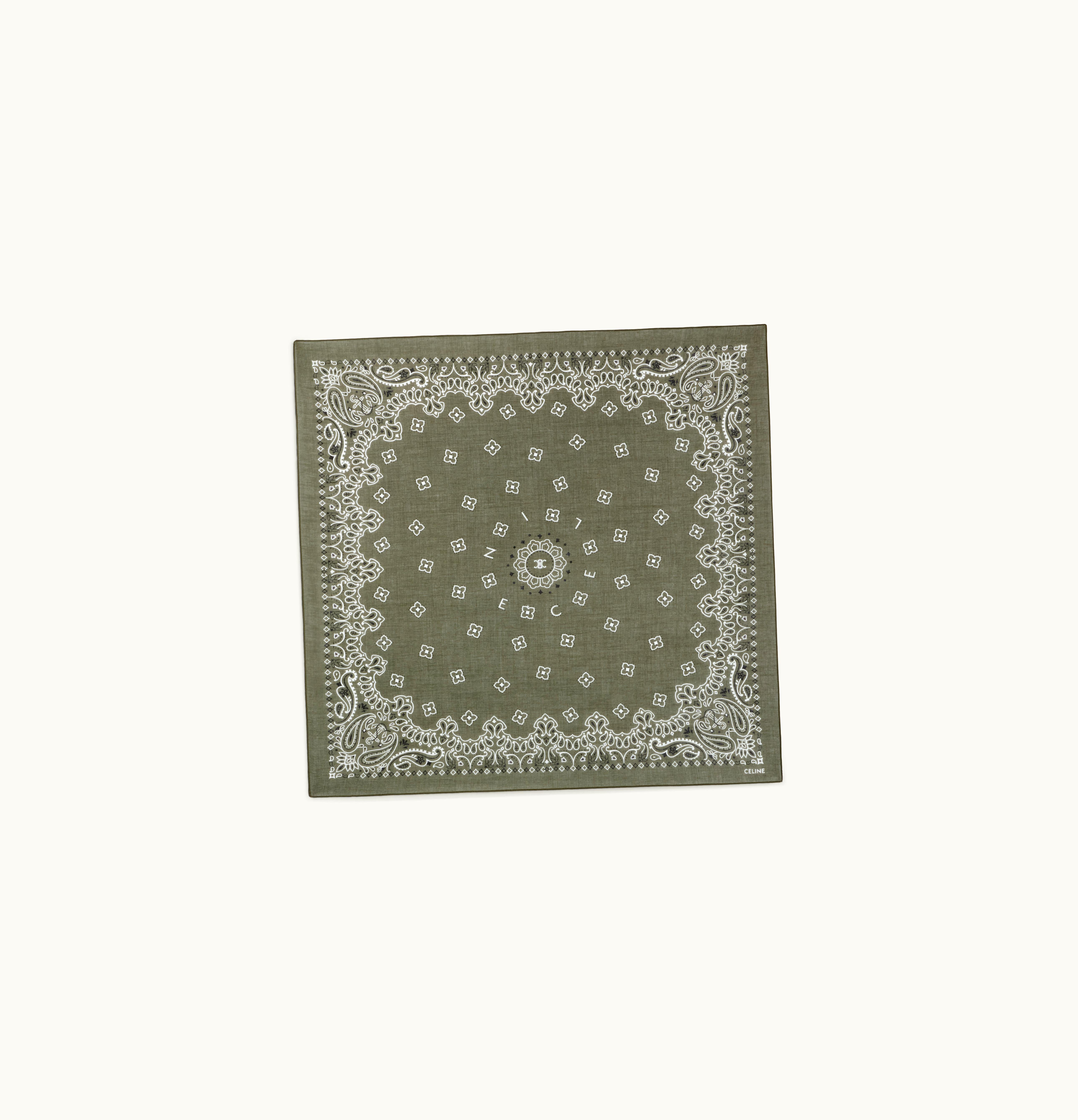 Celine Celine Bandana In Cotton Voile Kaki Militaire