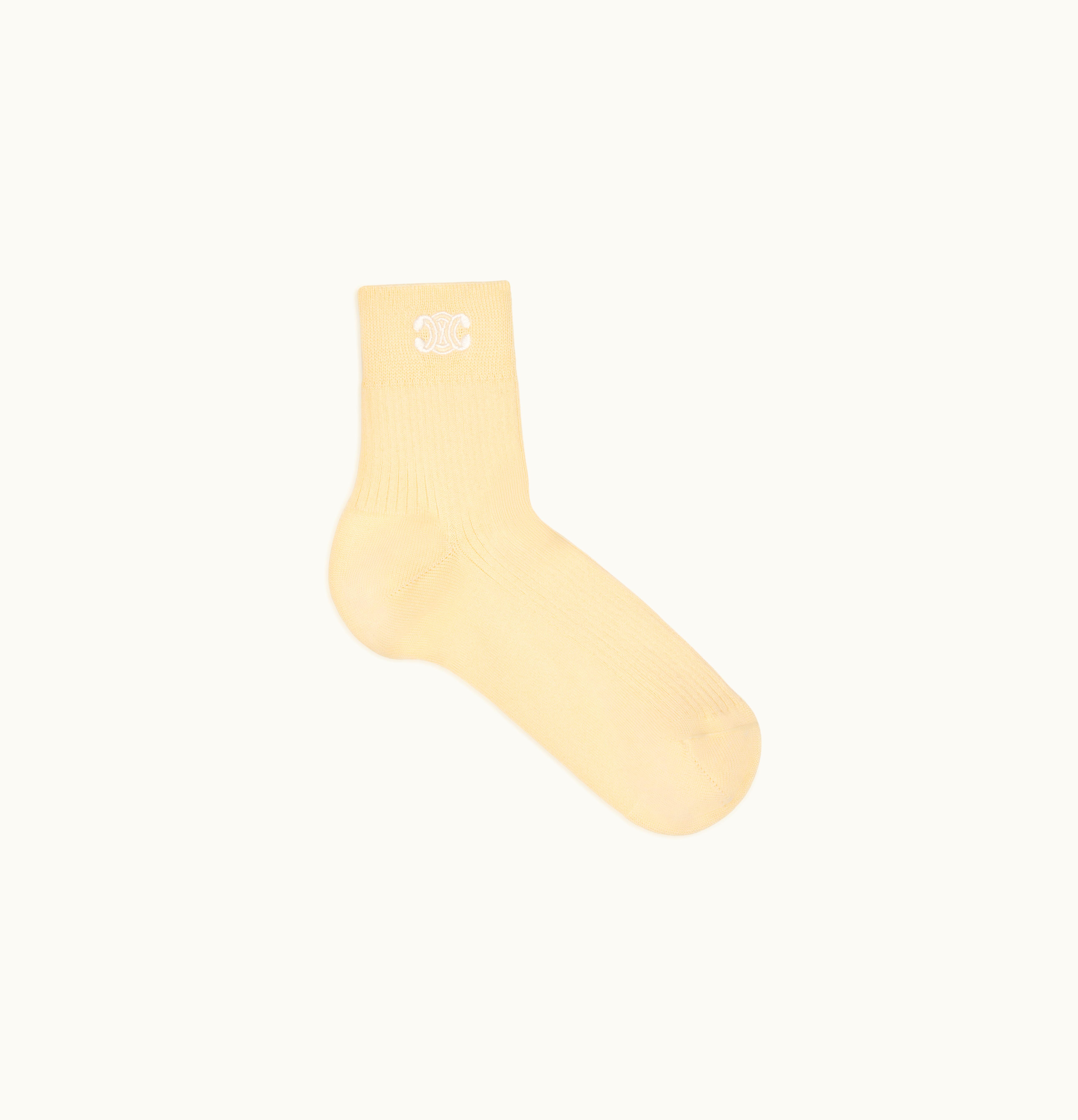 Celine Celine Triomphe Socks In Cotton Pale Yellow