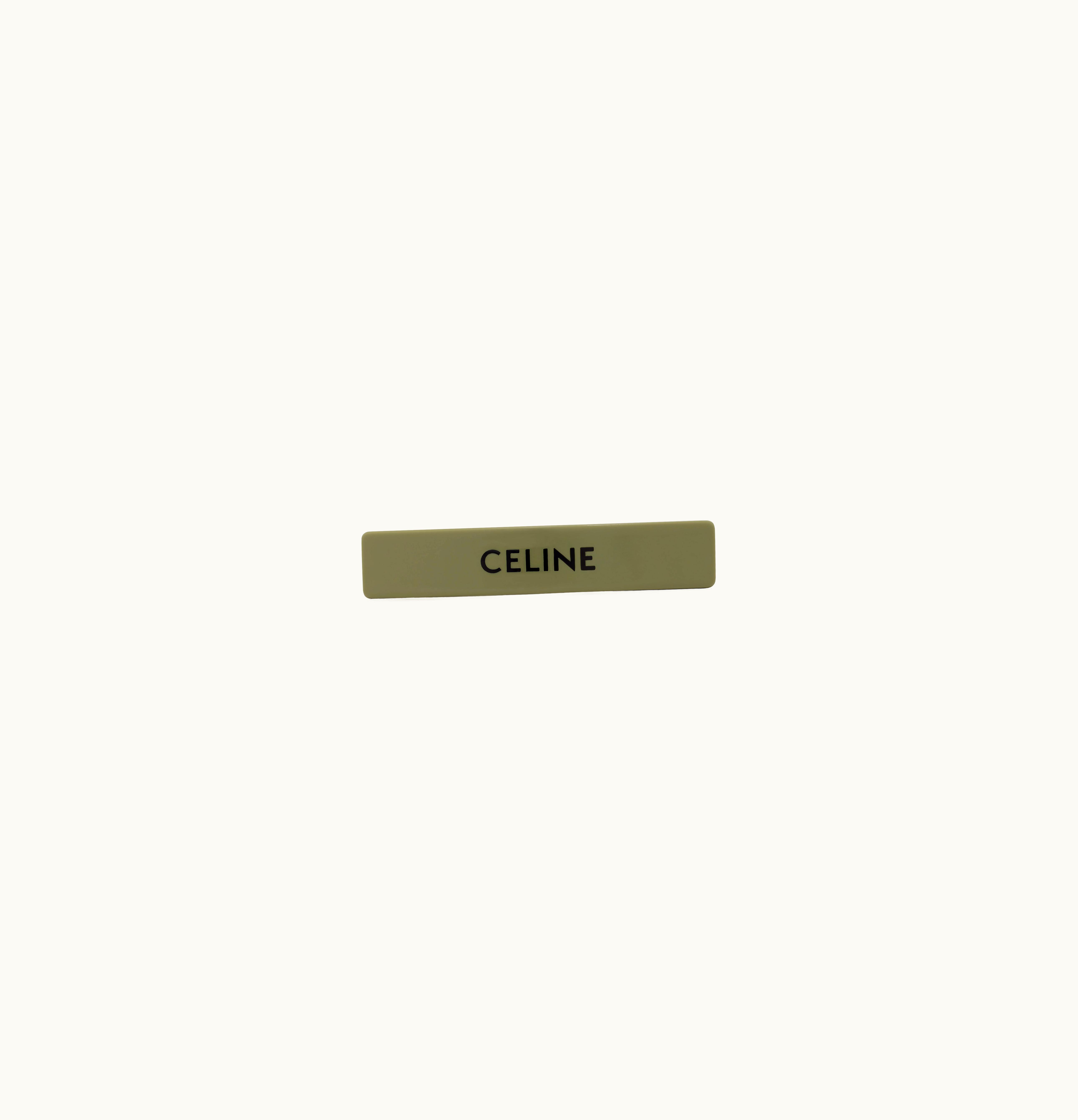 Celine Celine Monochroms Hair Clip In Acetate And Steel Kaki / Black