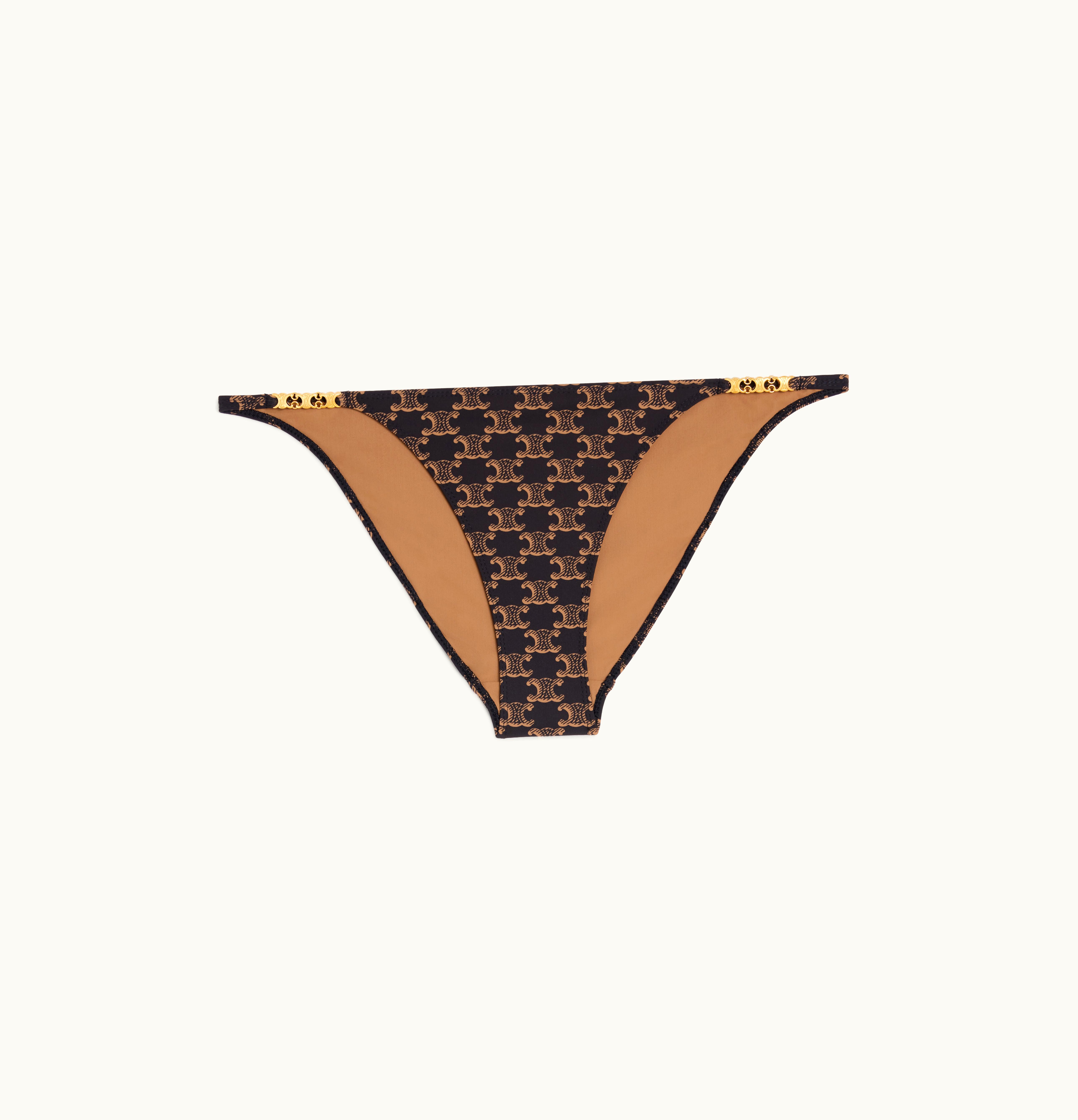 Celine Celine Monogrammed Swimsuit Bottom In Matte Jersey Toffee / Brown