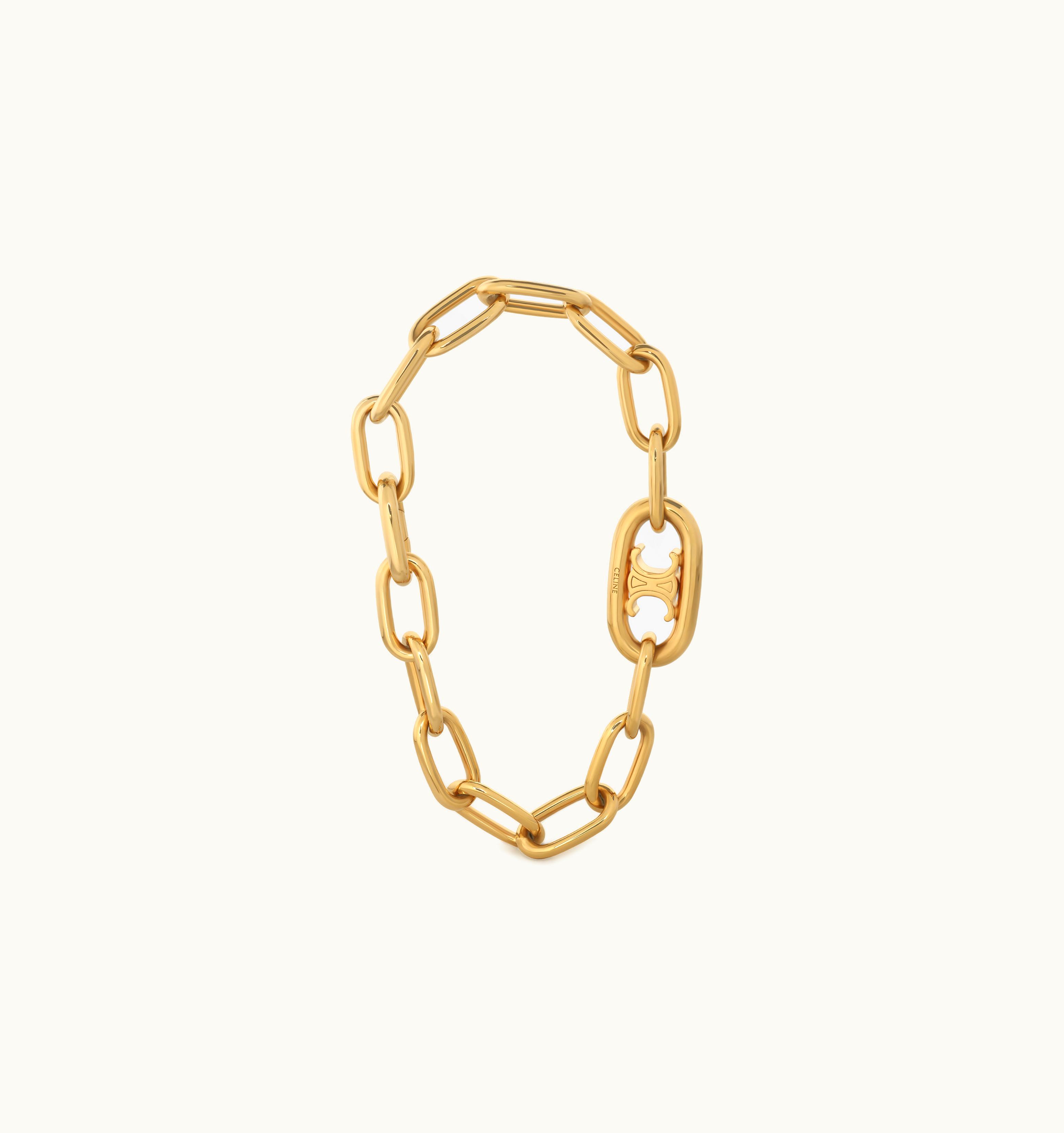 Celine Celine Triomphe Link Bracelet In Brass With Gold Finish Gold