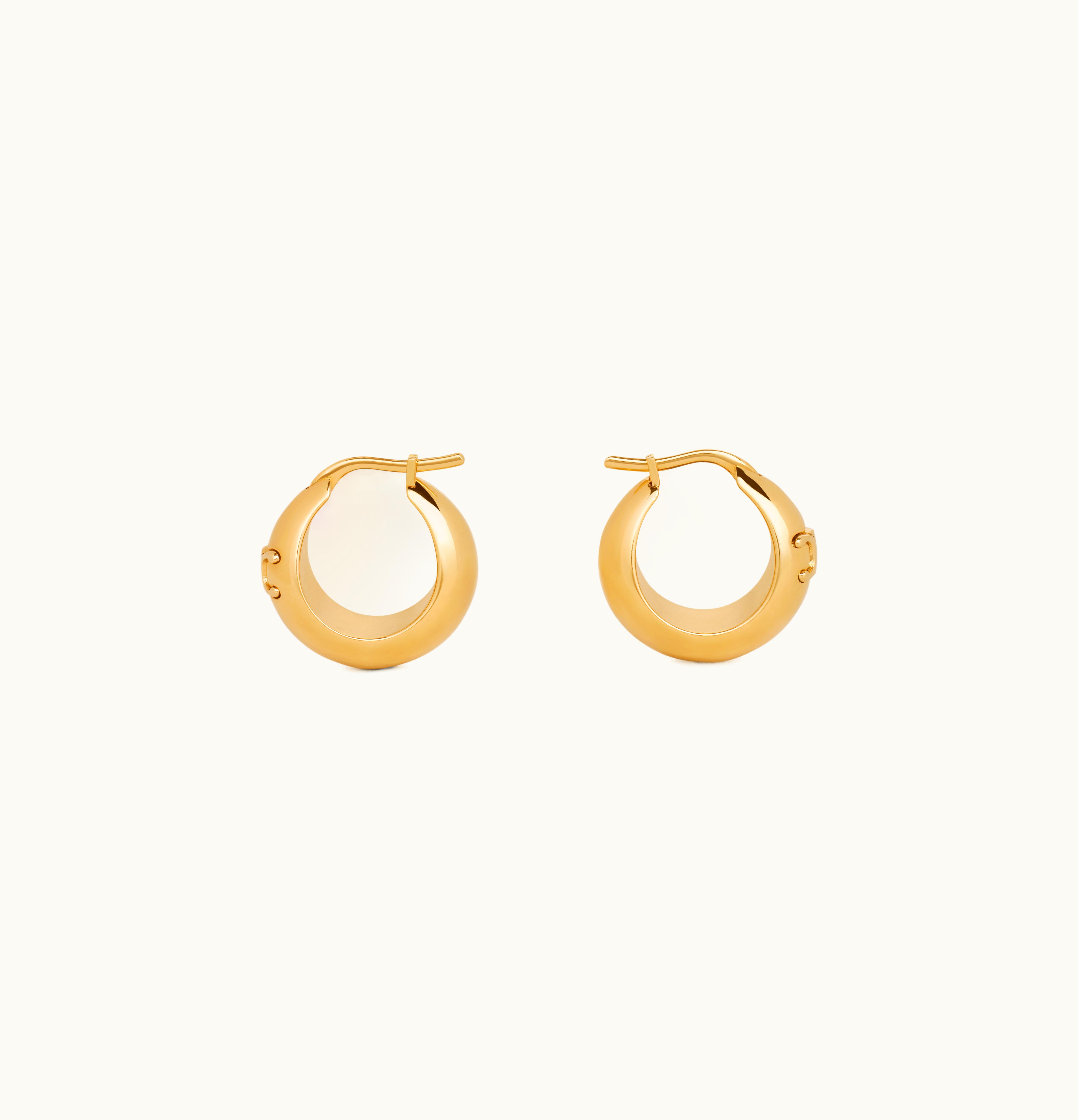 Celine Celine Triomphe Large Earrings In Brass With Gold Finish Gold