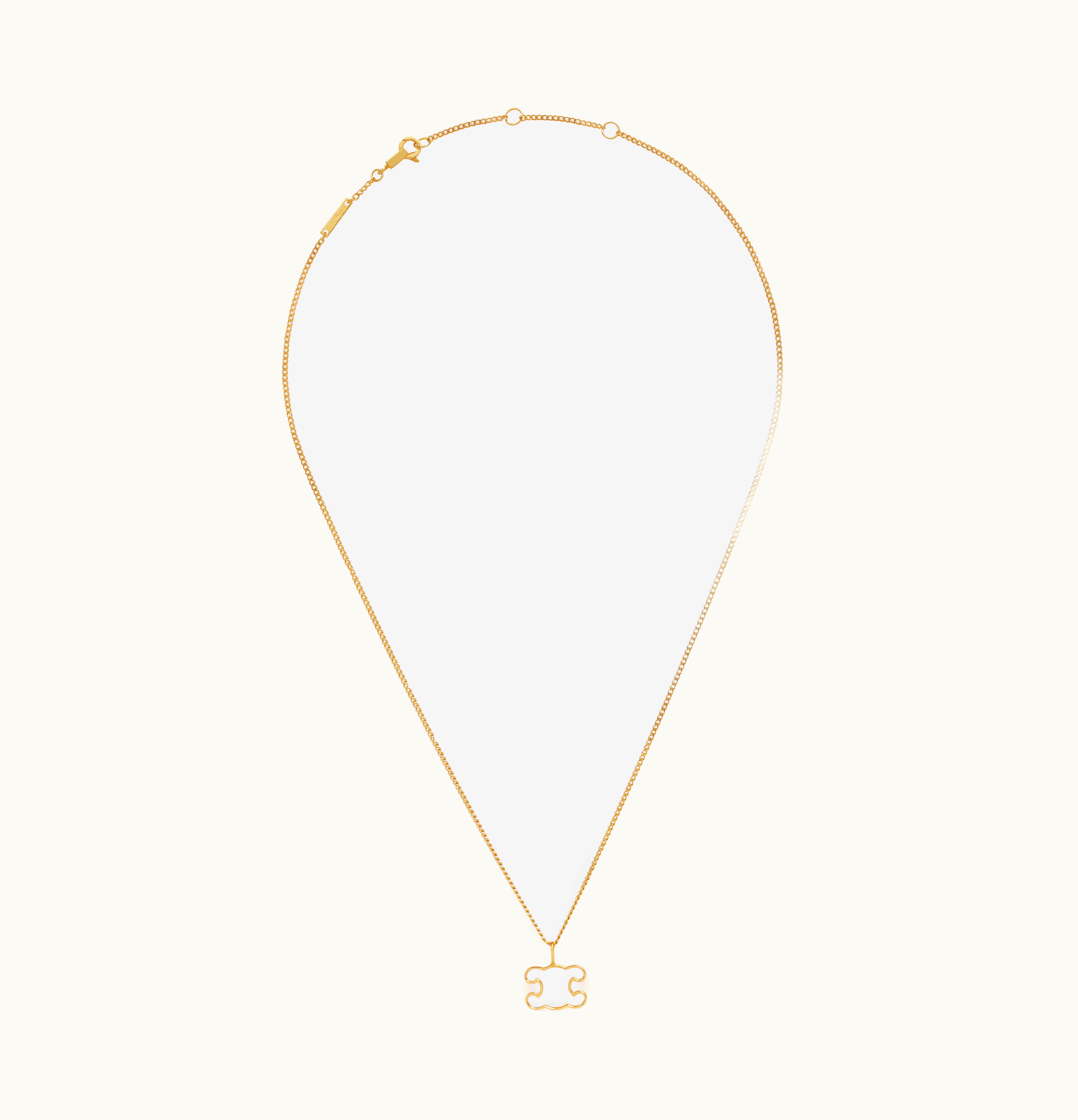 Celine Celine Triomphe Frame Necklace In Brass With Gold Finish Gold