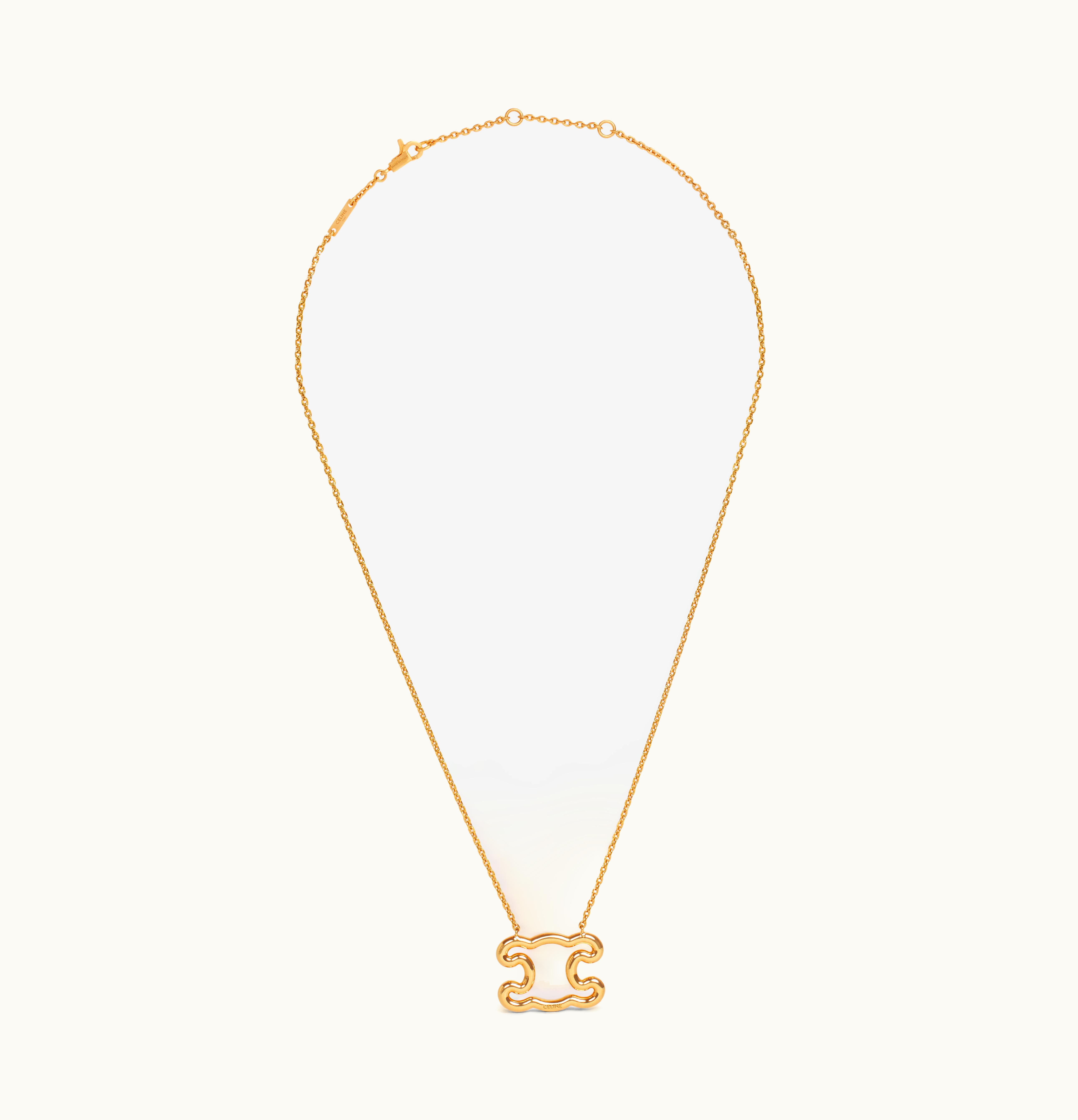 Celine Celine Triomphe Frame Large Necklace In Brass With Gold Finish Gold