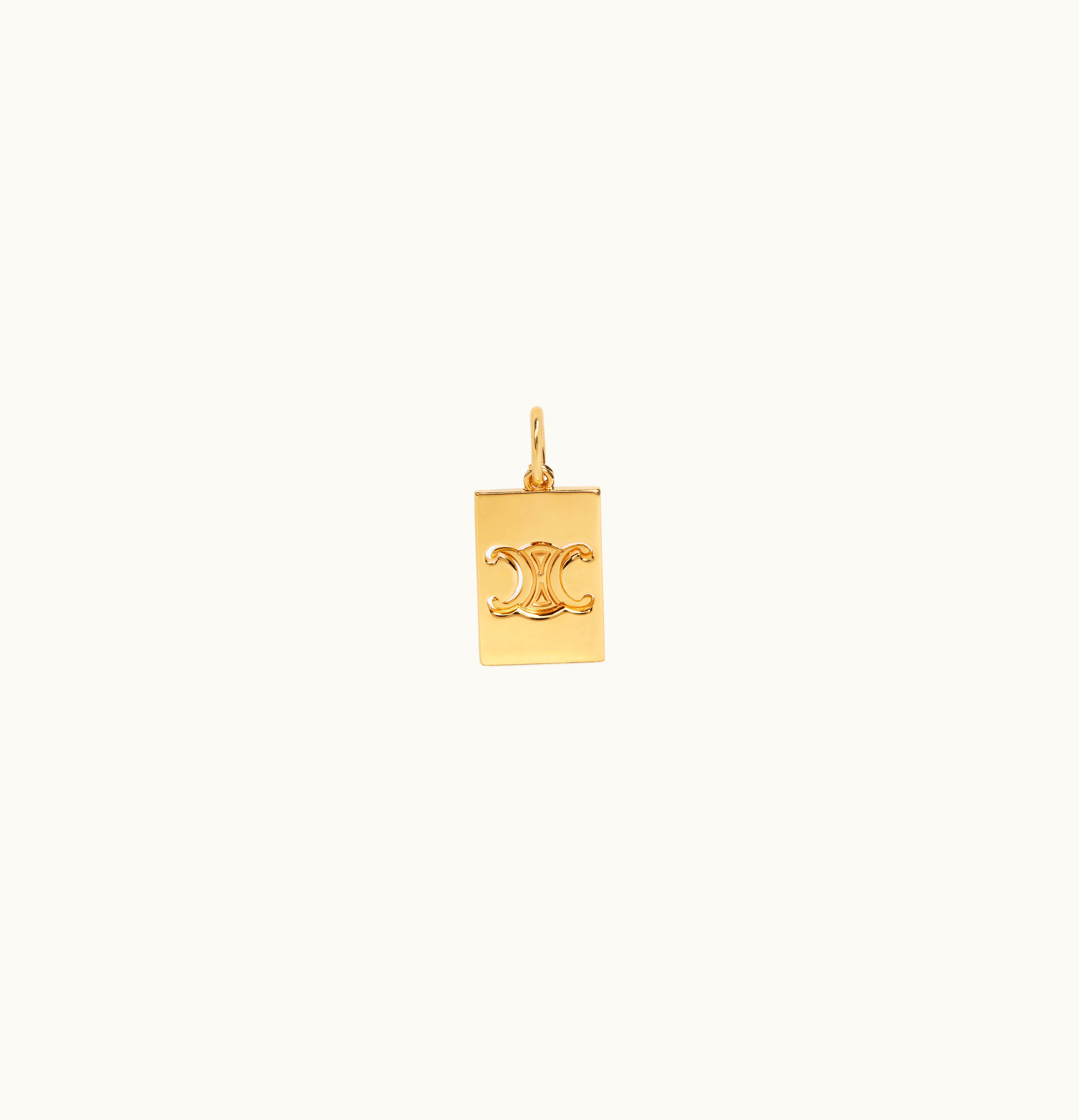 Celine Celine Separables Triomphe Interlocked Pendant In Brass With Gold Finish Gold