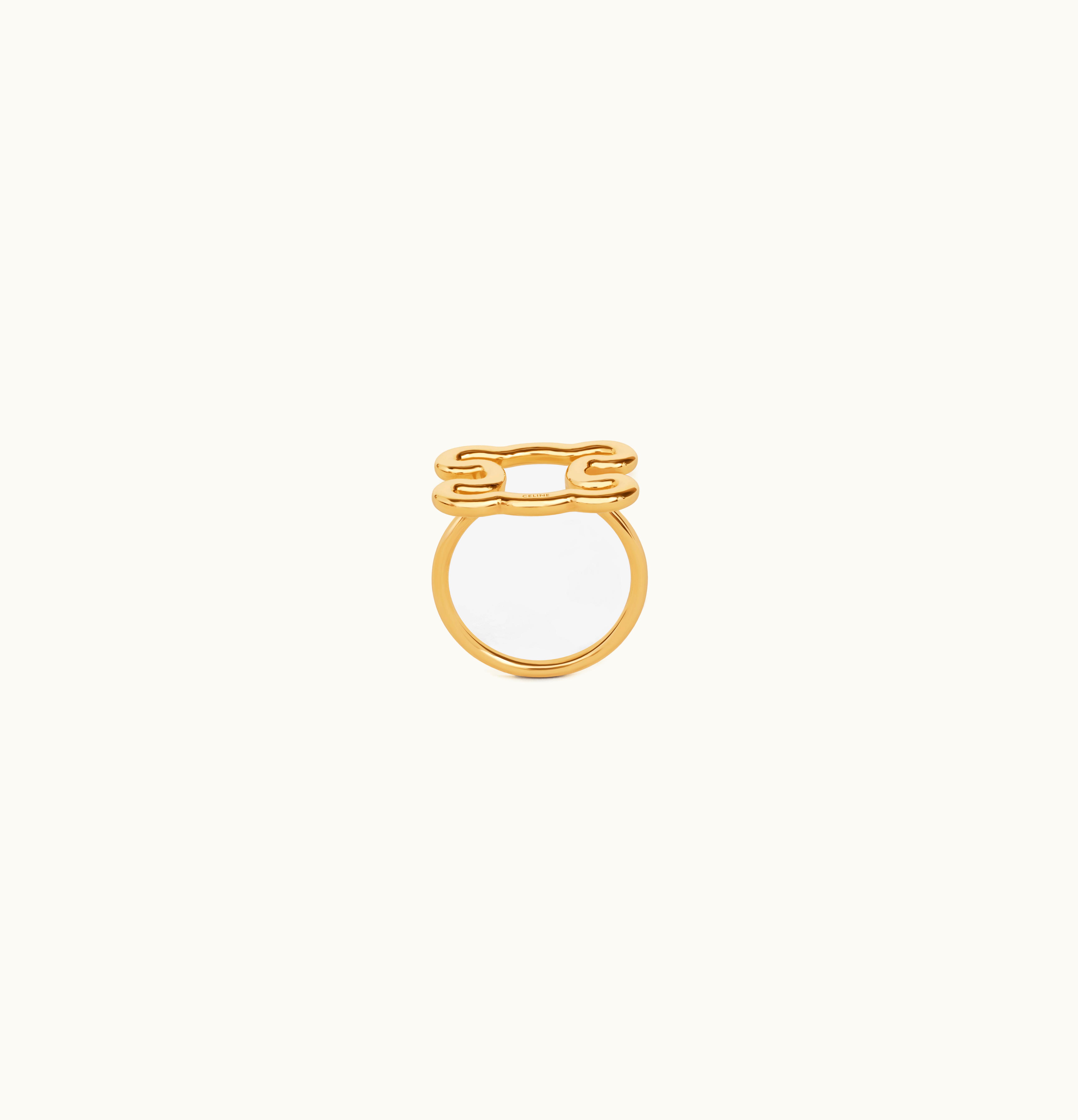 Celine Celine Triomphe Frame Large Ring In Brass With Gold Finish Gold